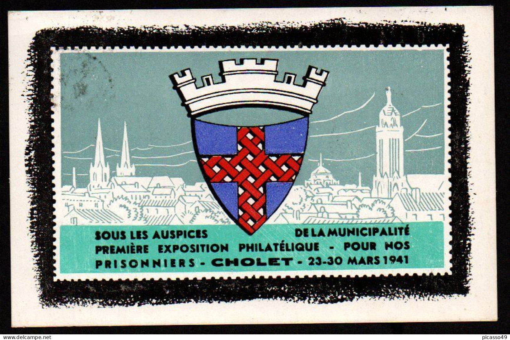 Carte Postale émise Pour La Première Exposition Philathelique Cholet - Matasellos Conmemorativos