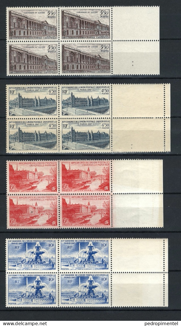 France Stamps | 1947 | UPU | MNH #765-768 (block Of 4) - Unused Stamps