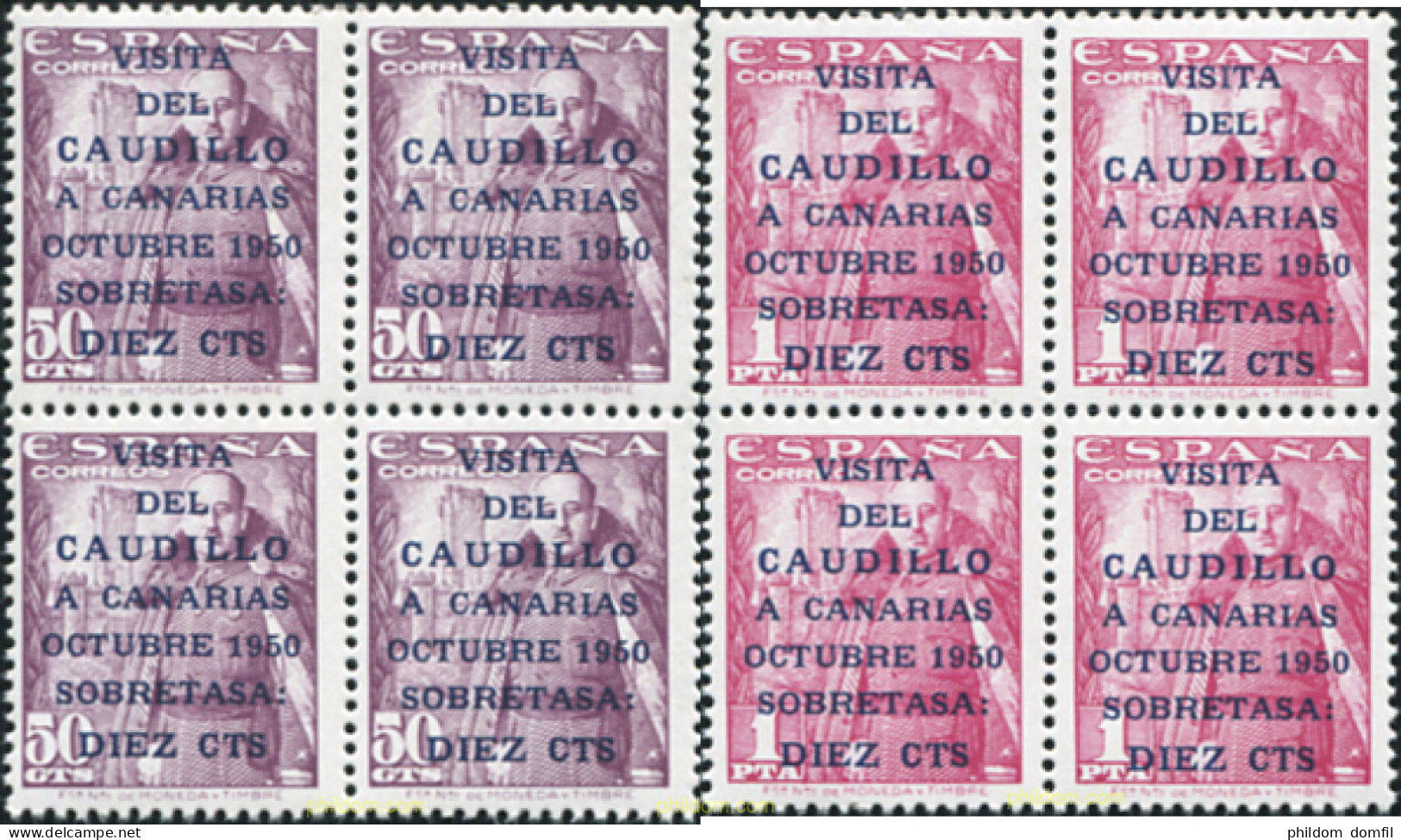 730297 MNH ESPAÑA 1950 VISITA DEL CAUDILLO A CANARIAS - Ungebraucht