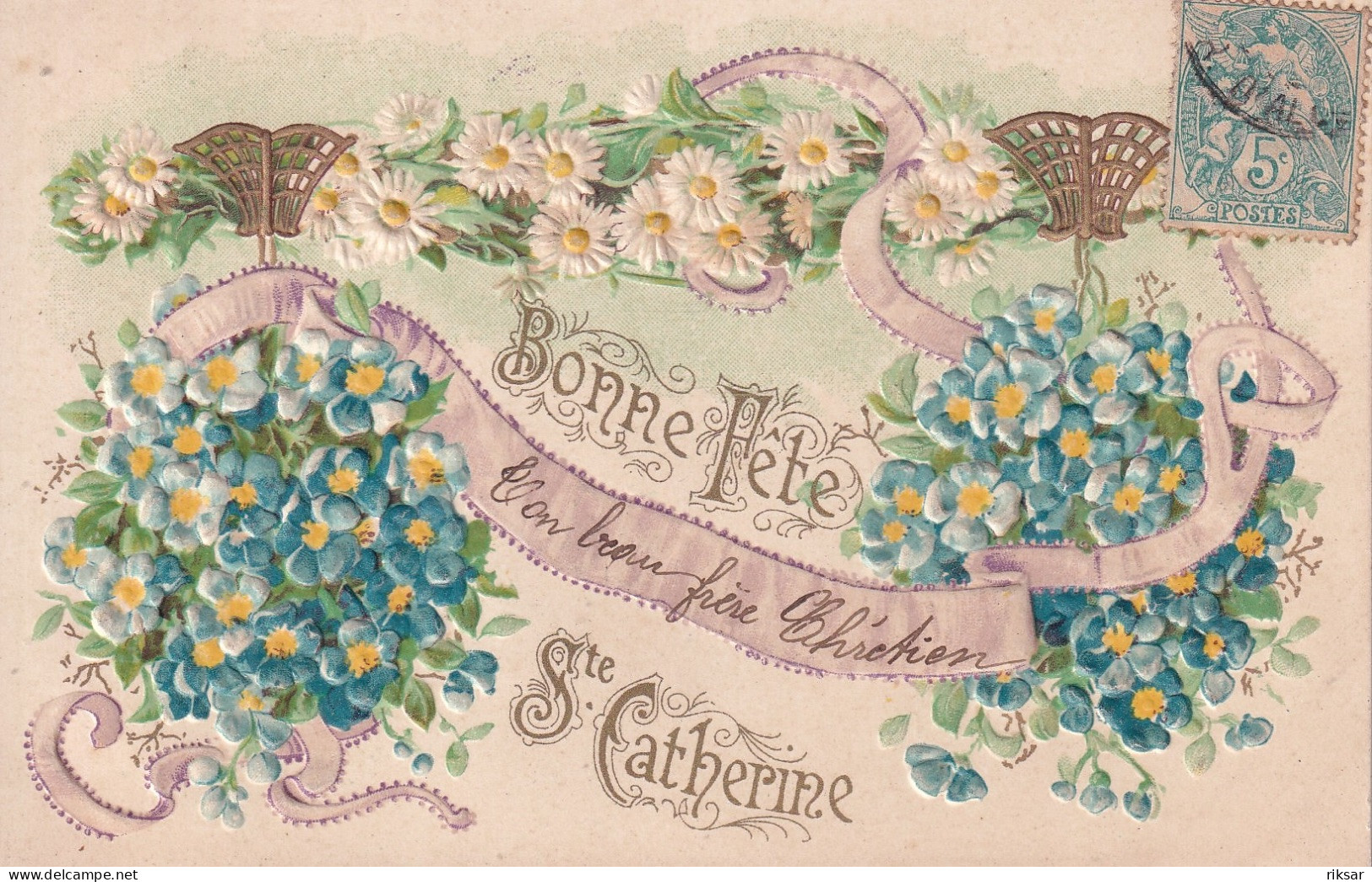 FANTAISIE(CARTE GAUFREE) FLEUR(SAINTE CATHERINE) - Saint-Catherine's Day