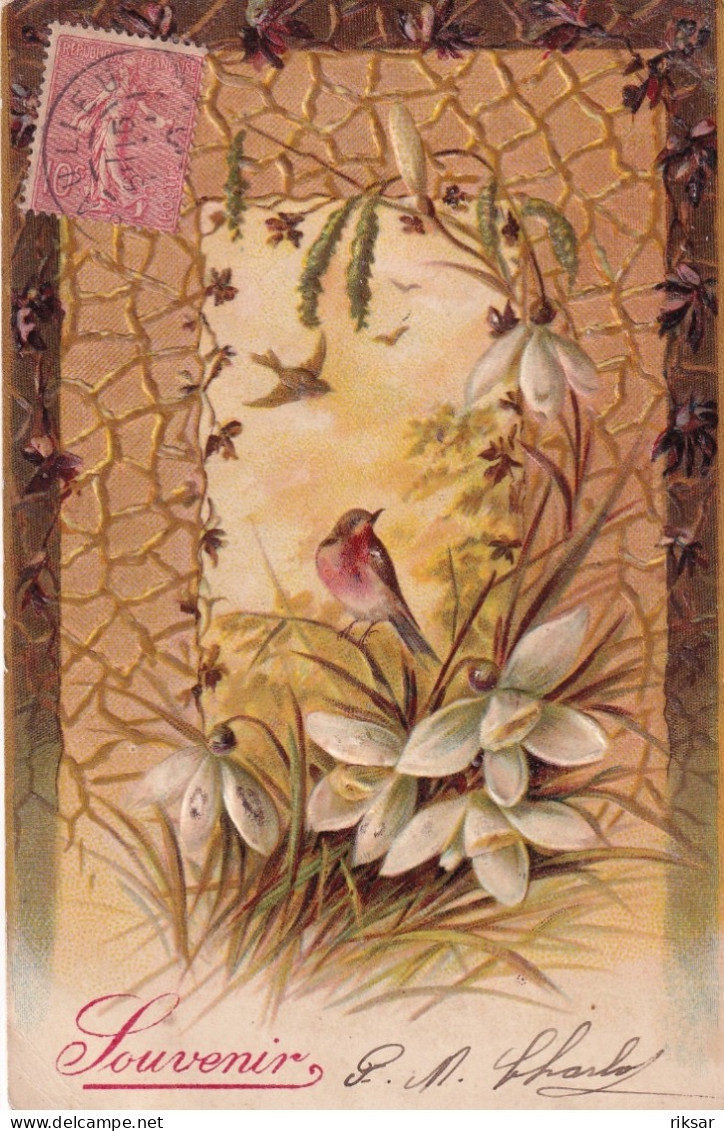 FANTAISIE(CARTE GAUFREE) FLEUR(OISEAU) - St. Catherine