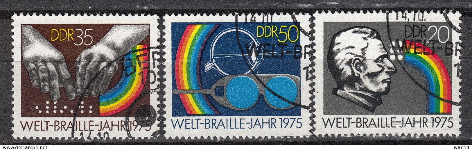 DDR 1771-3 – (0) – Braille Year 1975 - Gebruikt