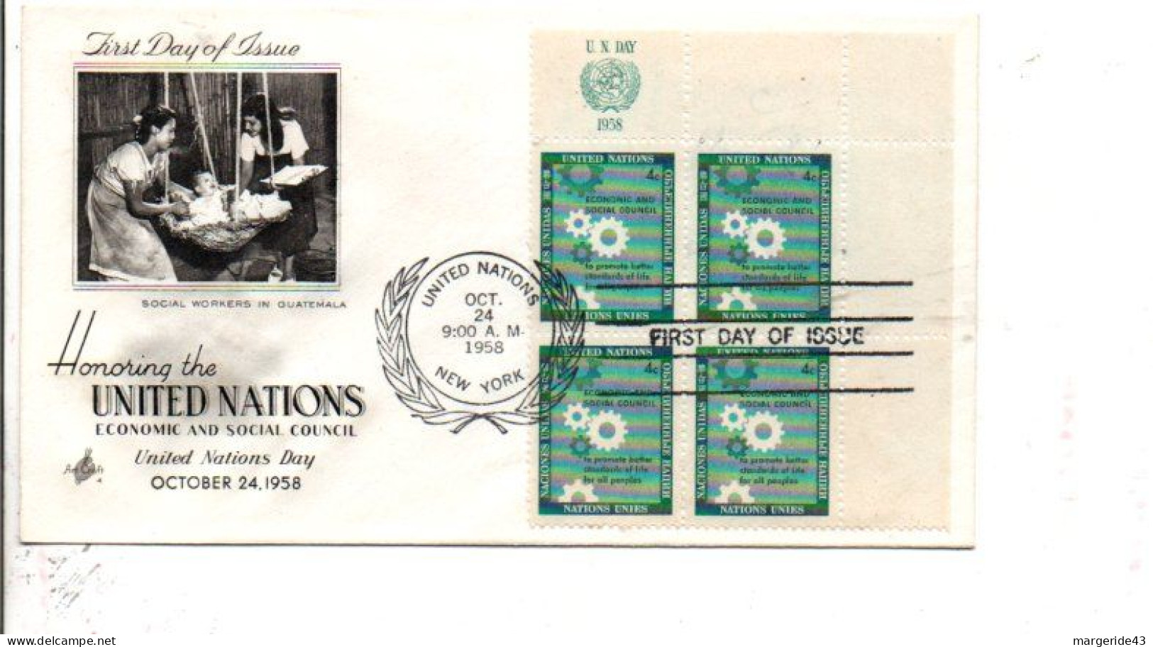 NATIONS UNIES FDC 1958 CONSEIL ECONOMIQUE ET SOCIAL - FDC