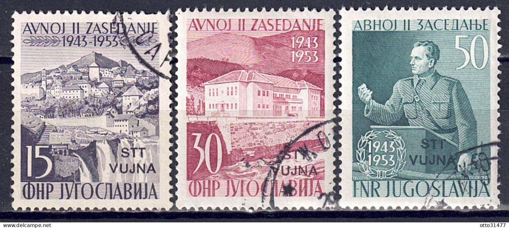 Italien / Triest Zone B - 1953 - AVNOJ, Nr. 107 - 109, Gestempelt / Used - Gebraucht