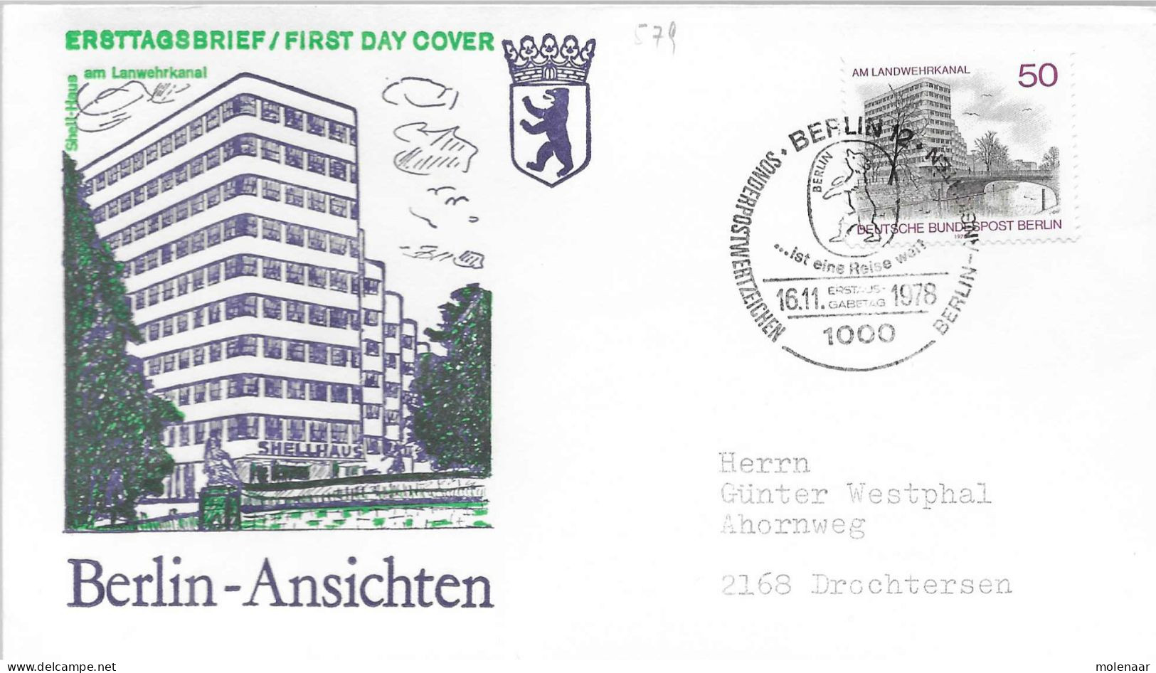 Postzegels > Europa > Duitsland > Berljin > 1970-1979 > Brief Met No. 579  (17199) - Briefe U. Dokumente