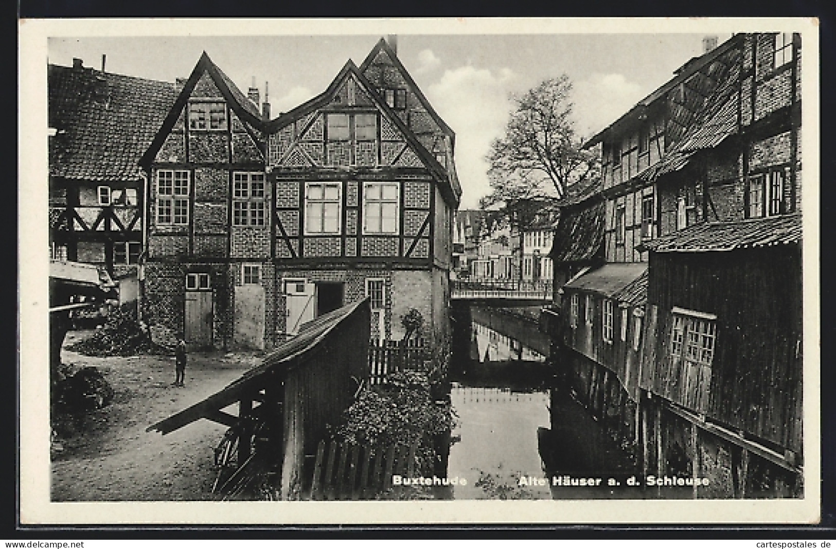 AK Buxtehude, Alte Häuser An Der Schleuse  - Buxtehude