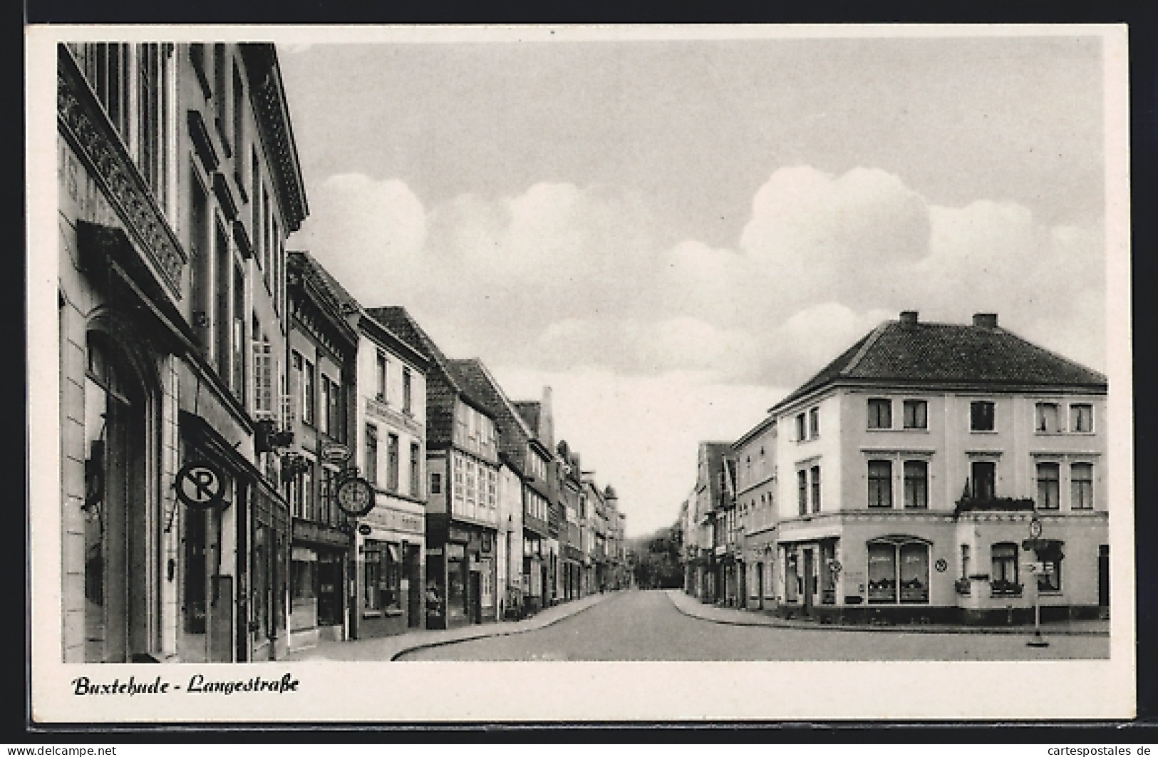 AK Buxtehude, Langestrasse Mit Geschäften  - Buxtehude