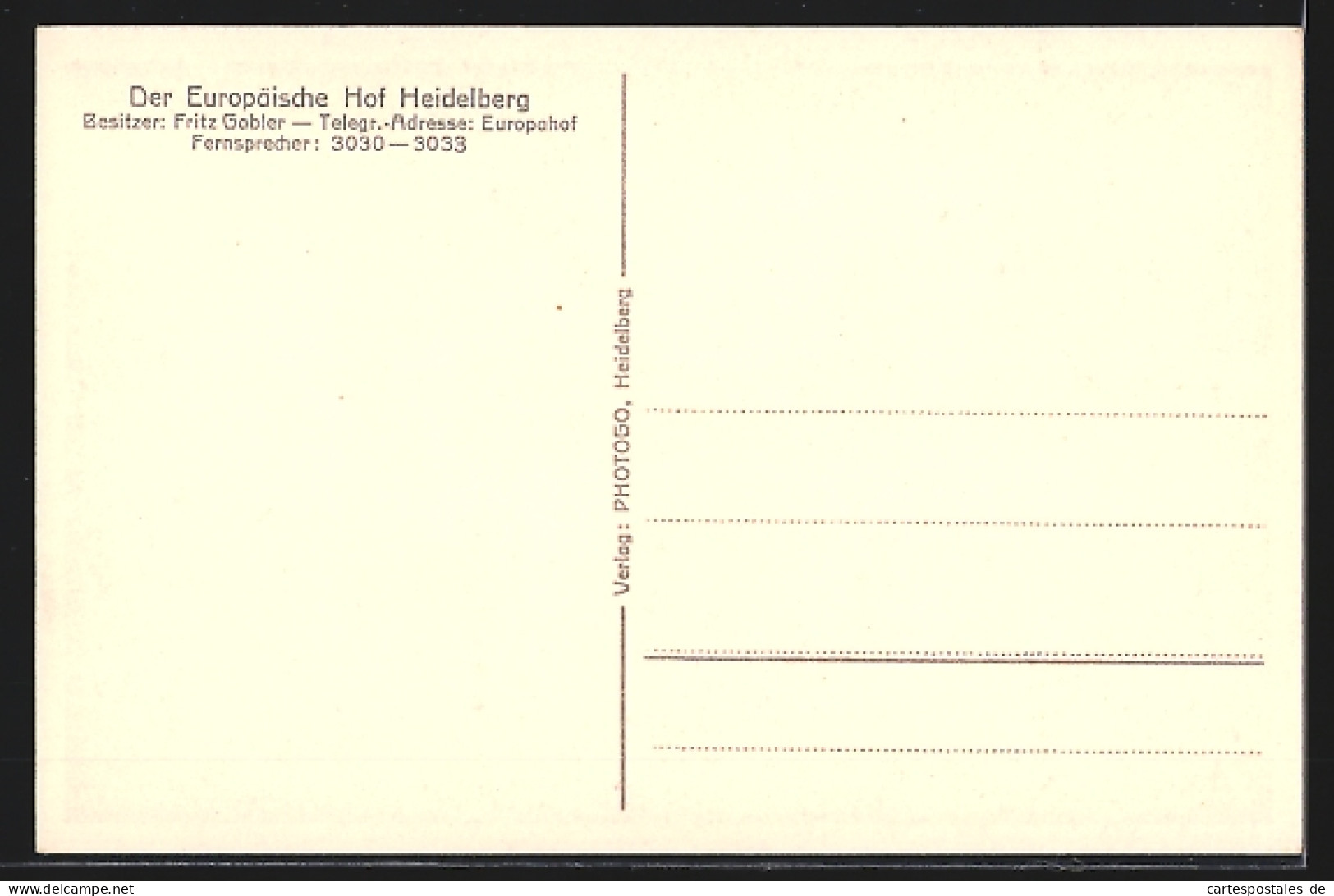 AK Heidelberg / Neckar, Hotel Europäischer Hof  - Heidelberg