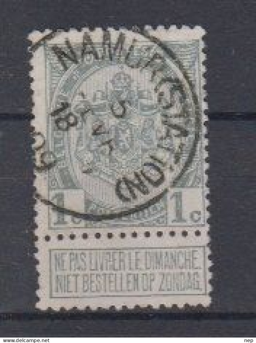 BELGIË - OBP - 1907 - Nr 81 T1 L (NAMUR(STATION)) - Coba + 1.00 € - 1893-1907 Coat Of Arms