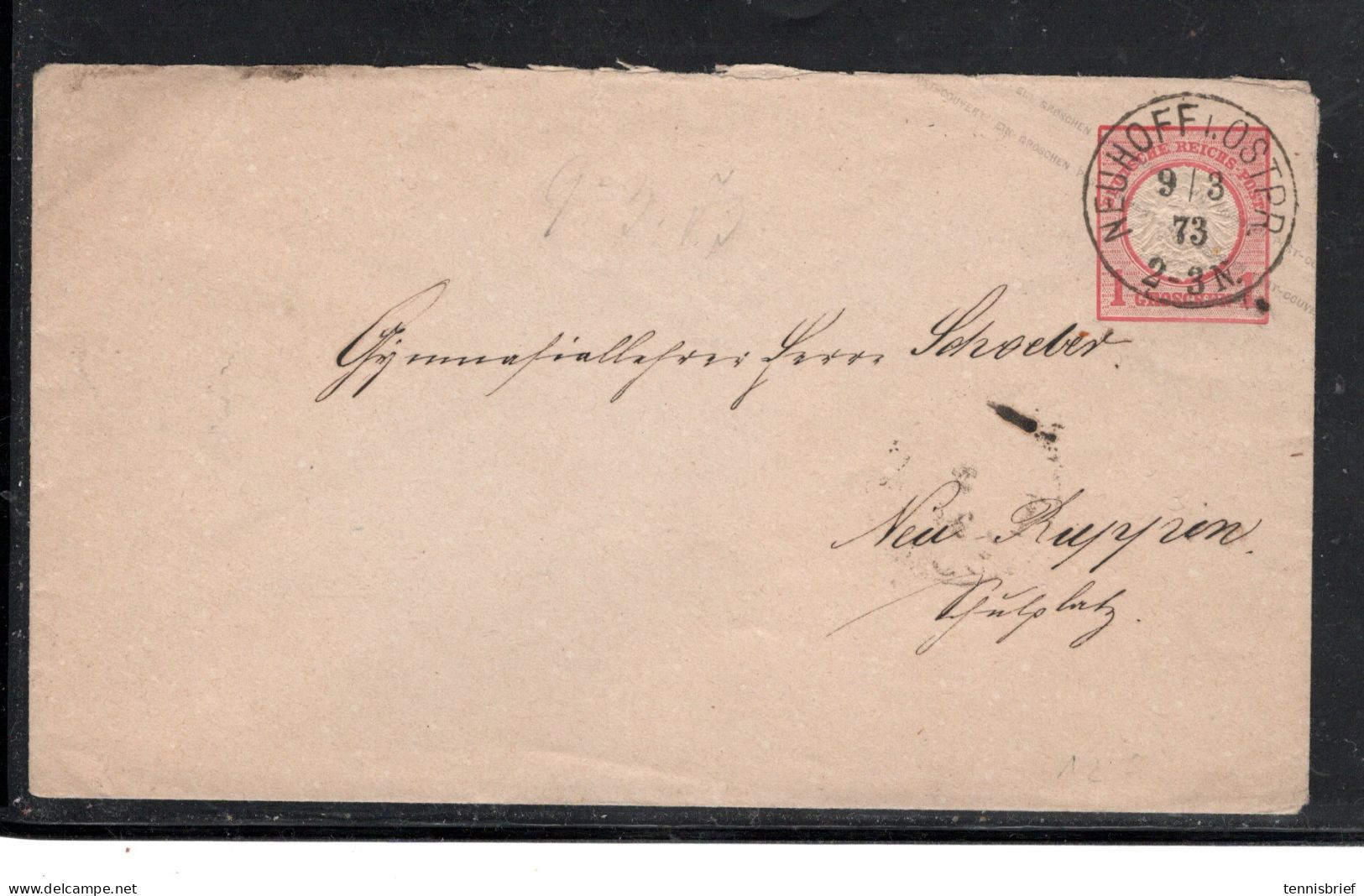 " NEUHOFF I. OSTPR. " Sehr Klarer K1 , Ostpreussen , GA-Brief DR  1873  , #202 - Storia Postale