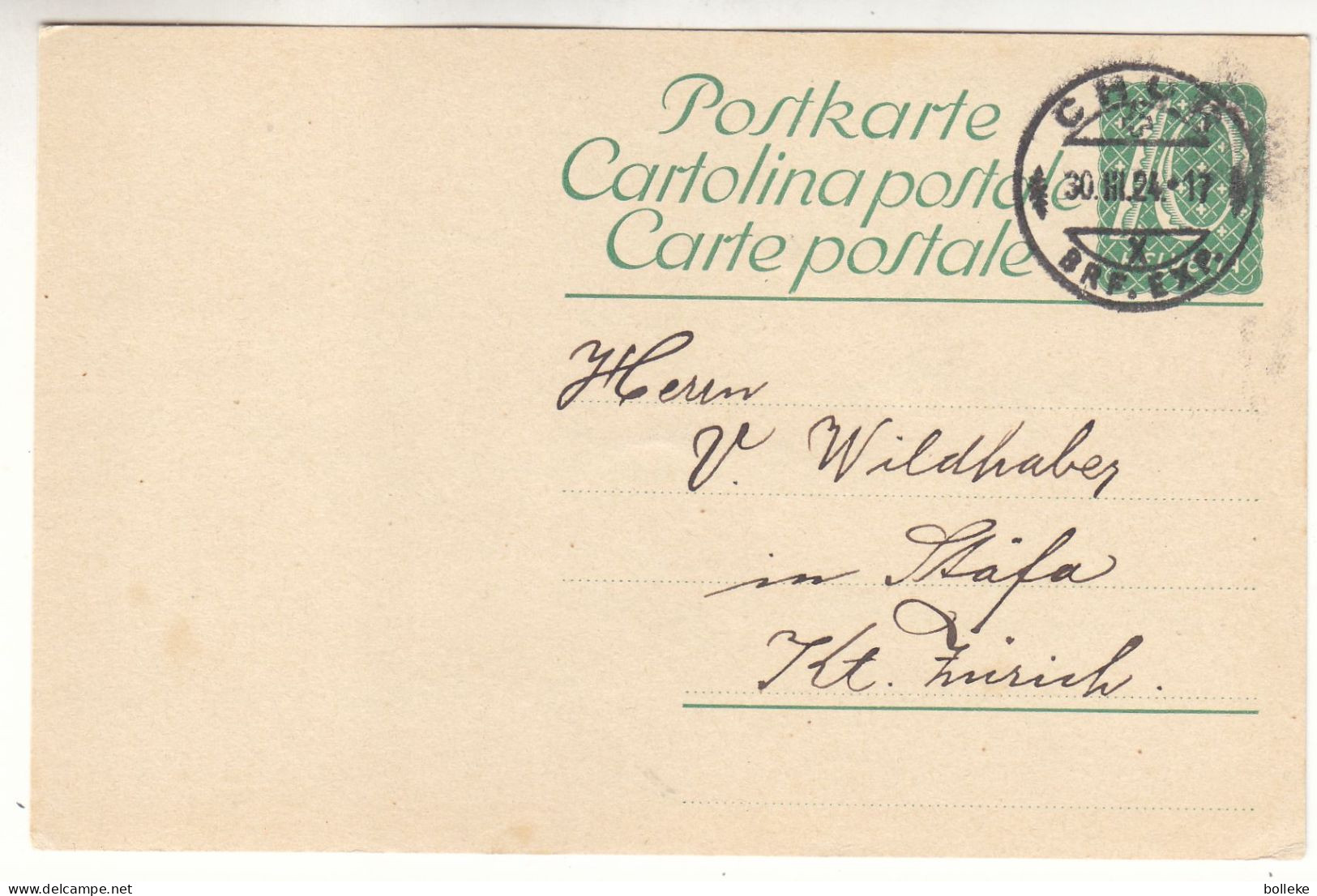 Suisse - Carte Postale De 1924 - Entier Postal - Oblit Chur - Exp Vers Zurich - - Cartas & Documentos