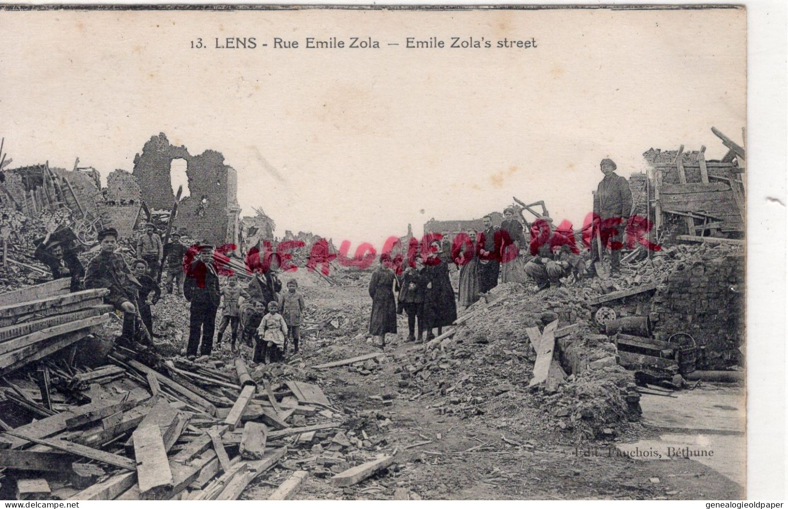 62- LENS- RUE EMILE ZOLA    14-18- GUERRE 1914-1918 - Lens