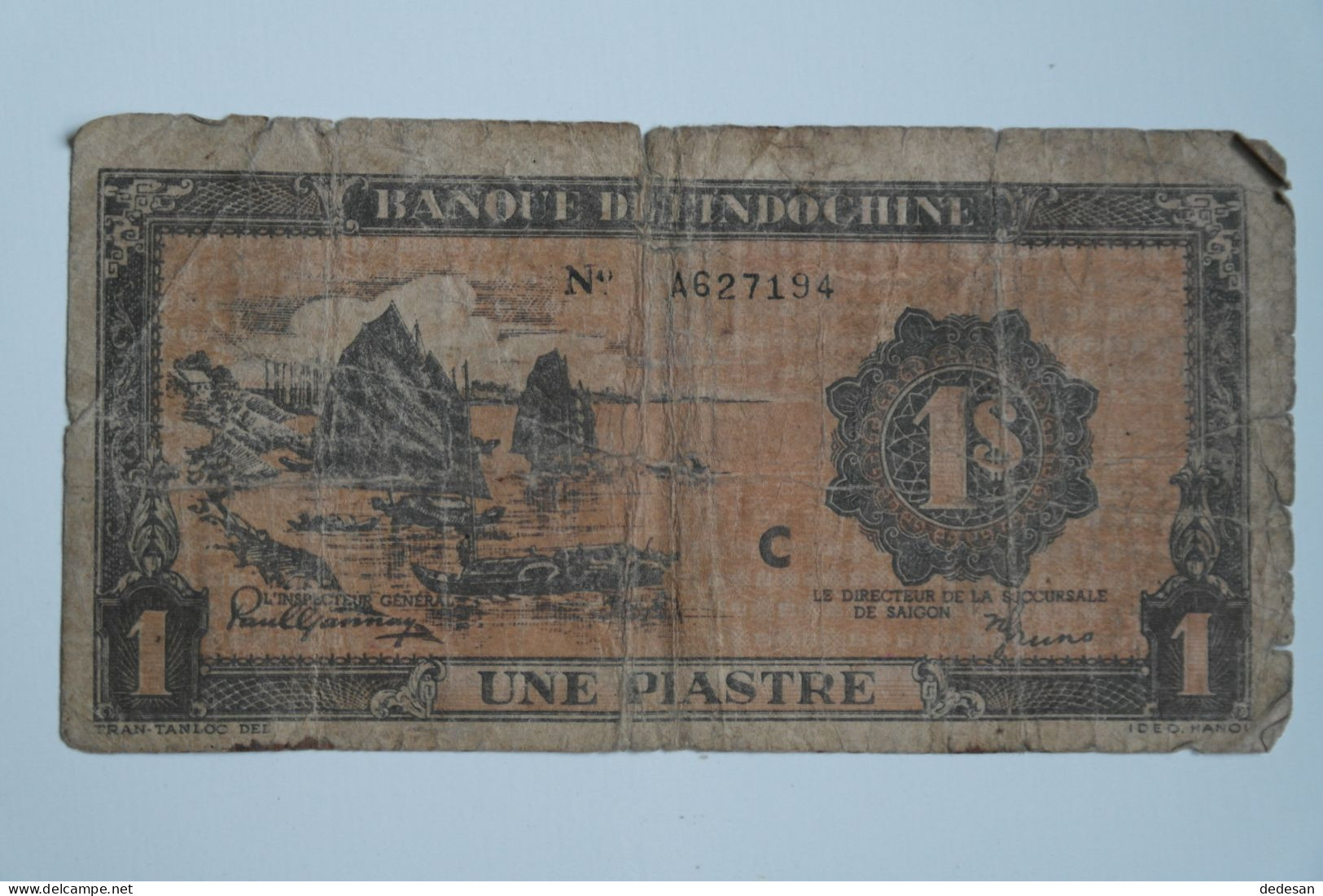 Billet Banque D'Indochine Une Piastre - Voir Photos - CHA03 - Indochine