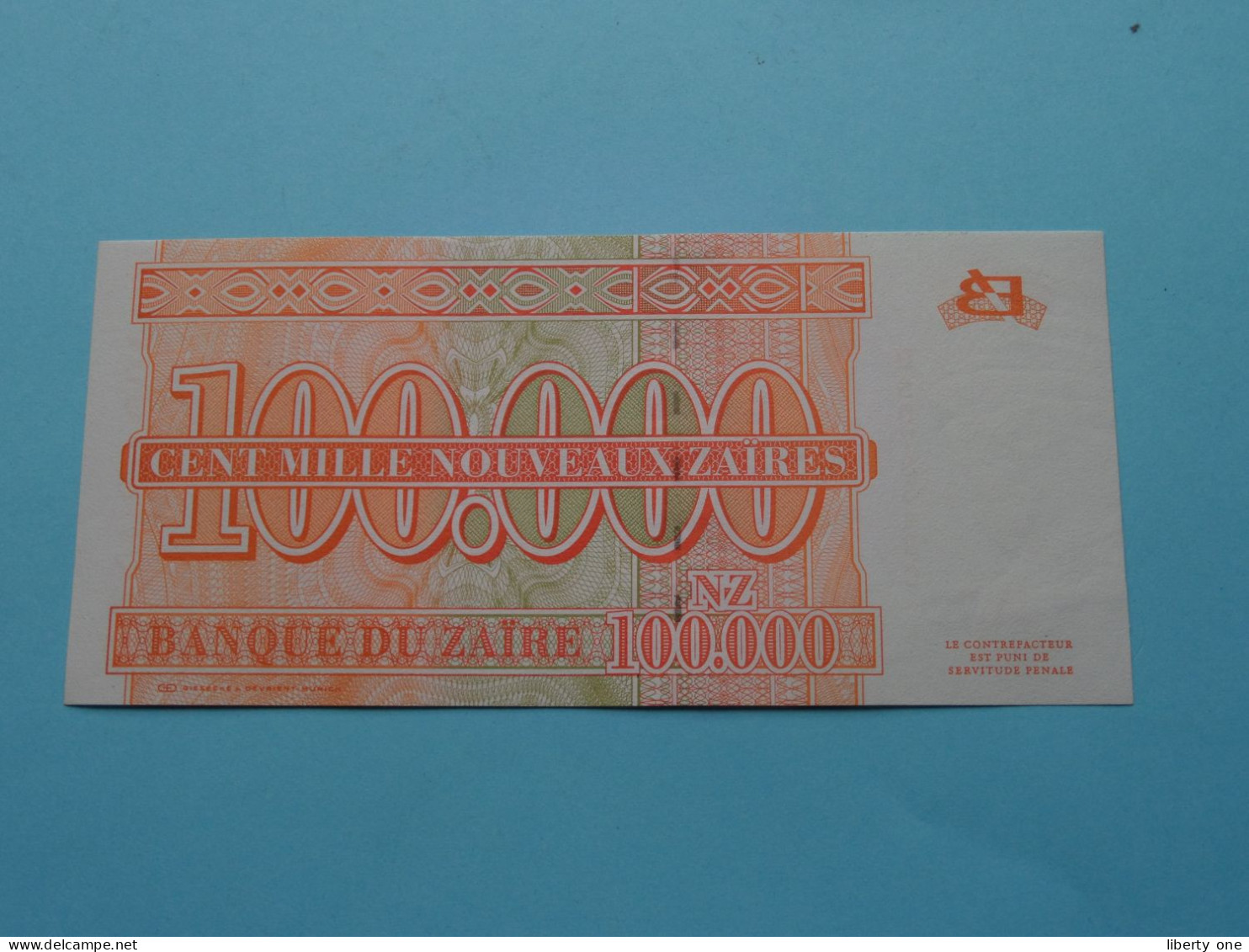 100.000 - Cent Mille Nouveaux Zaïres ( 30-6-1996 ) Banque Du ZAÏRE ( Zie / Voir SCANS ) UNC ! - Zaire