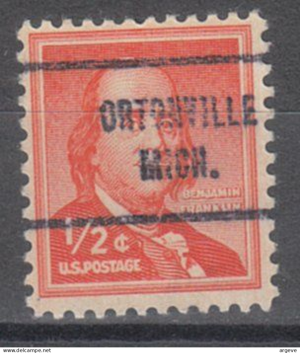 USA Precancel Vorausentwertungen Preo Locals Michigan, Ortonville 713 - Precancels