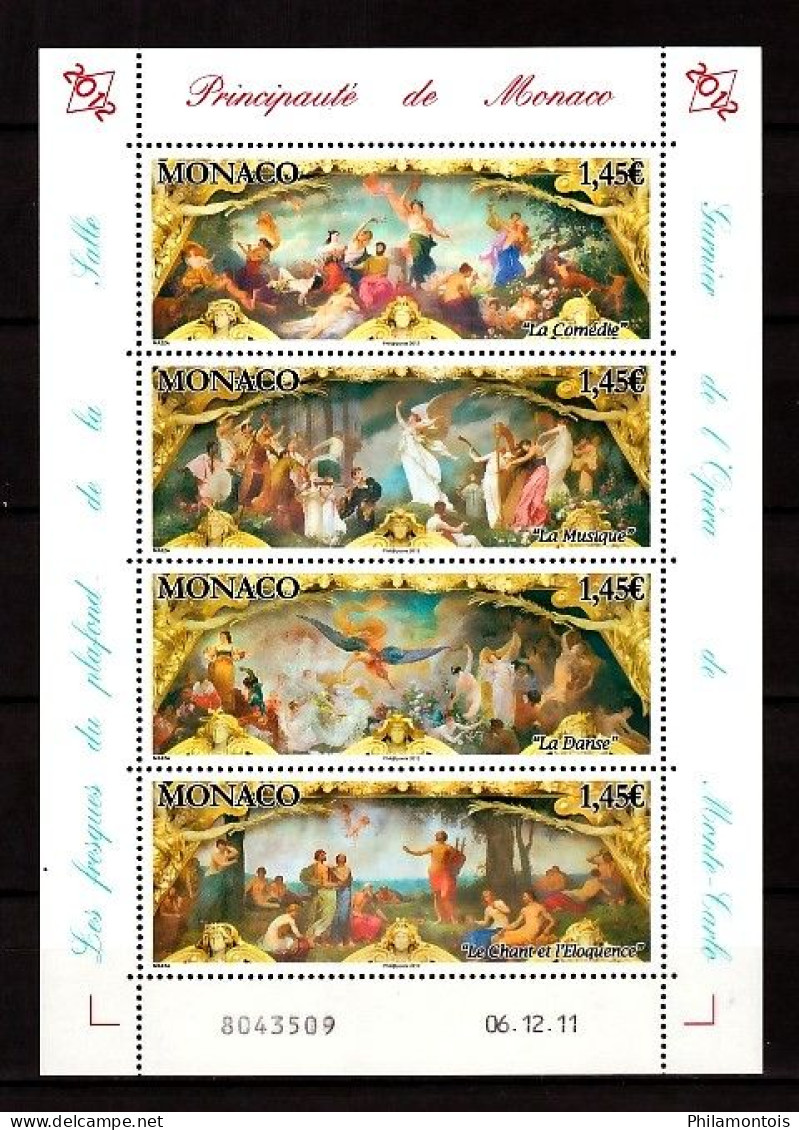 MONACO - 2812 / 2815 - Feuille Complète "Fresques De L'Opéra" - Neufs N** - Très Beaux - Unused Stamps