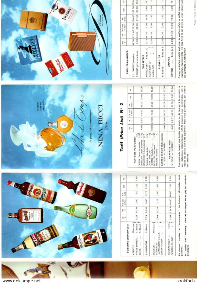 Catalogue Vente à Bord Air France - Quelle Date ? Mais Whisky à 1,90 F - Dépliant Recto-verso à Cinq Volets - Advertenties