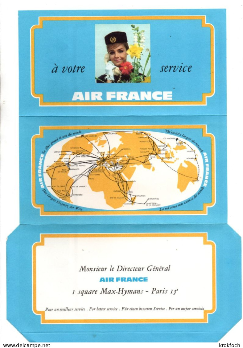 Lettre De Satisfaction Pour Air France - Disponible à Bord - Schrijfbenodigdheden