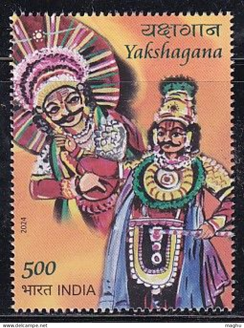 India MNH 2024, Yakshagana, Traditional Folk Dance, Culture, Costume, Mask, - Neufs