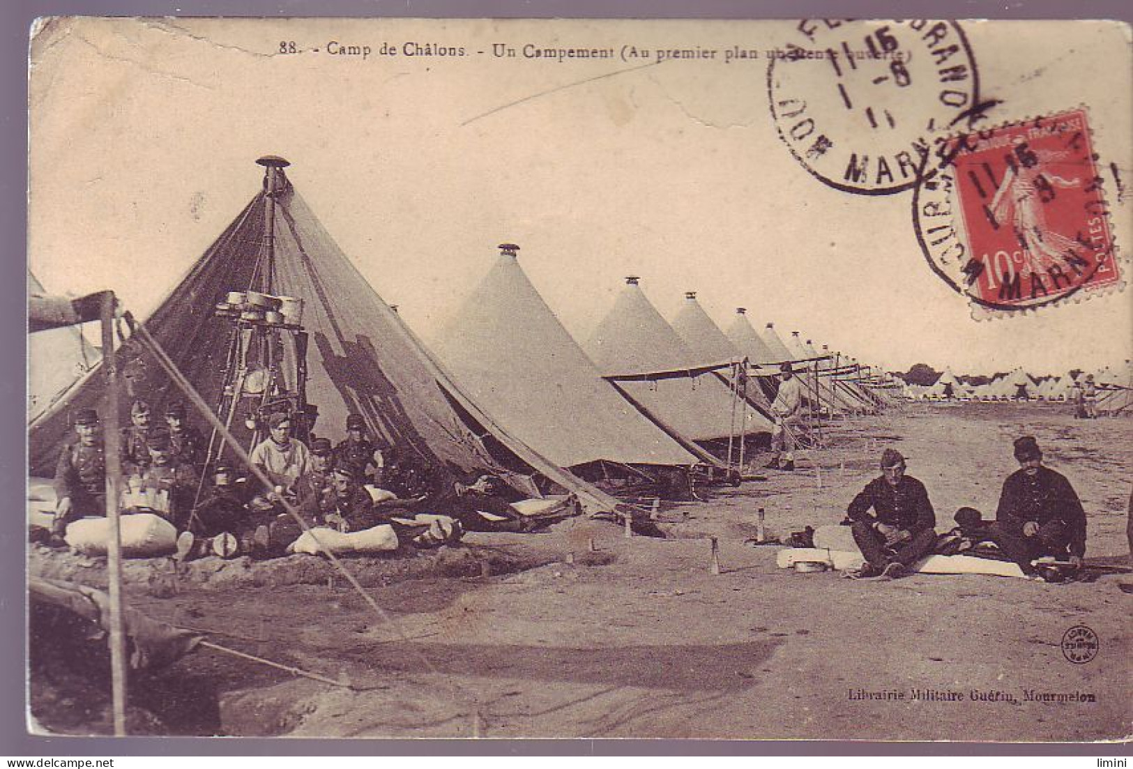 51 - MOURMELON - CAMP DE CHALONS - UN CAMPEMENT - ANIMÉE - - Camp De Châlons - Mourmelon