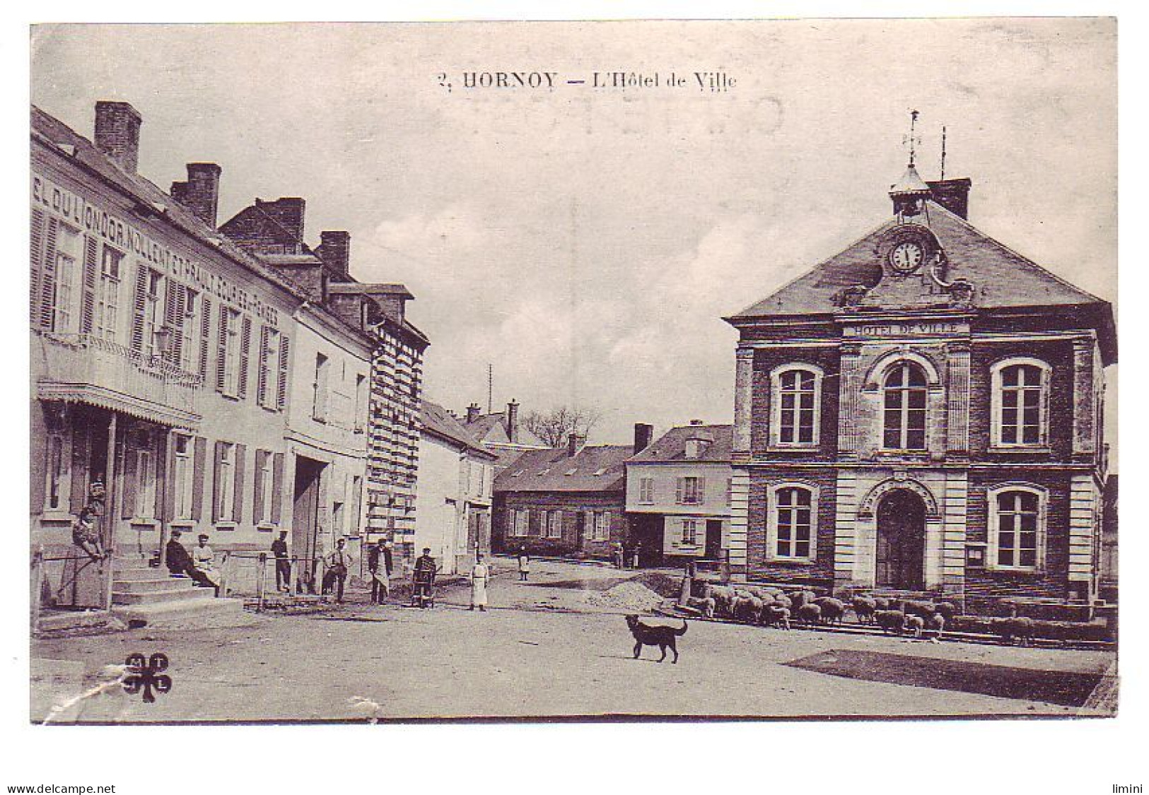 80 - HORMOY - HÔTEL De VILLE  - ANIMÉE - TROUPEAUX De MOUTONS - - Hornoy Le Bourg