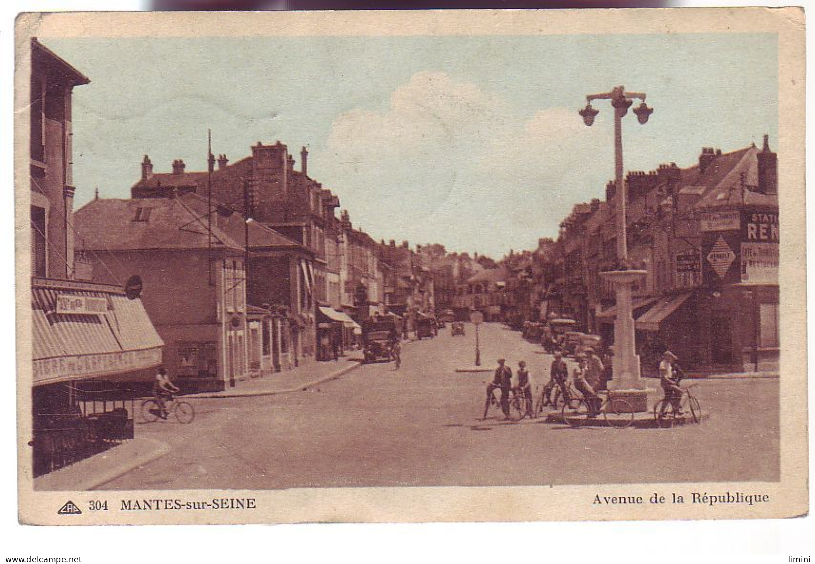 78 - MANTES-sur-SEINE - AVENUE DE LA RÉPUBLIQUE - COLORISÉE - ANIMÉE - - Mantes La Jolie