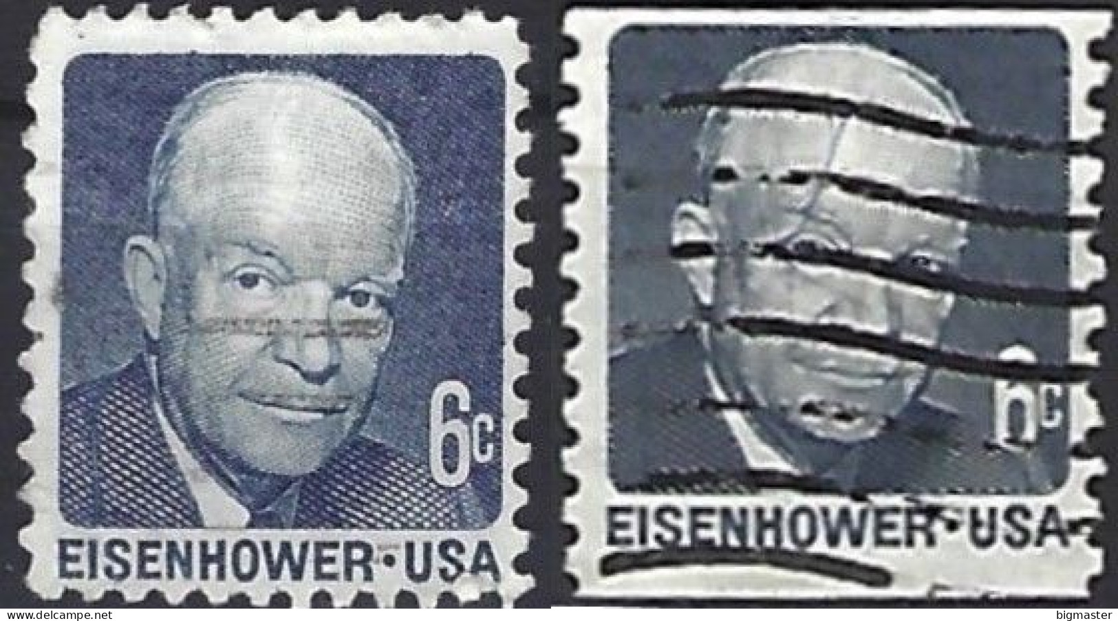 Usa 1970 Dwight Eisenhower With Imperf. 2 Val Fu - Gebruikt