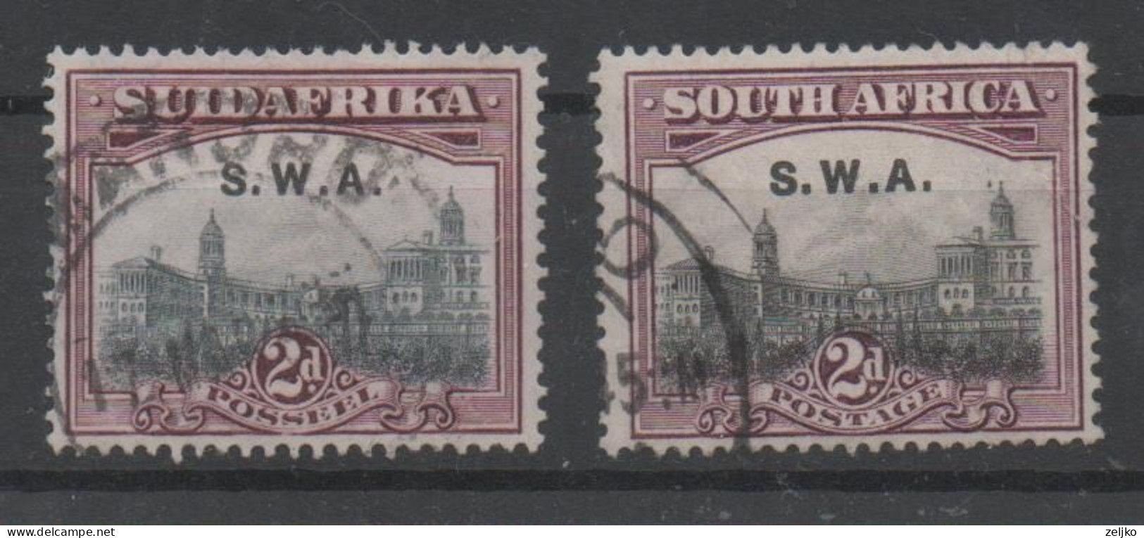 South West Africa, SWA, Used, 1927, Michel 116, 117 - Africa Del Sud-Ovest (1923-1990)