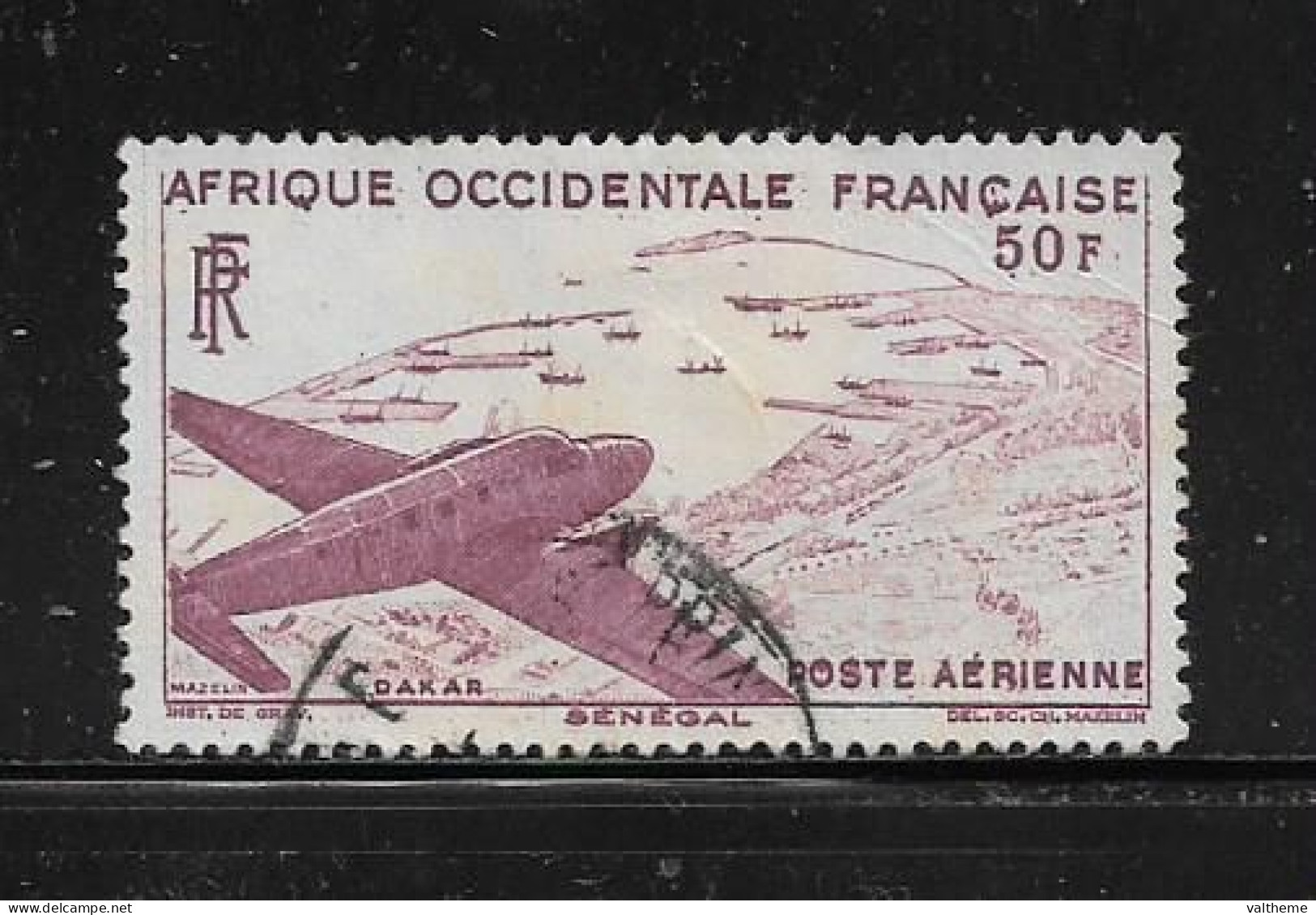 A.O.F  ( DIV - 438 )   1947   N° YVERT ET TELLIER  POSTE AERIENNE   N°  12 - Oblitérés