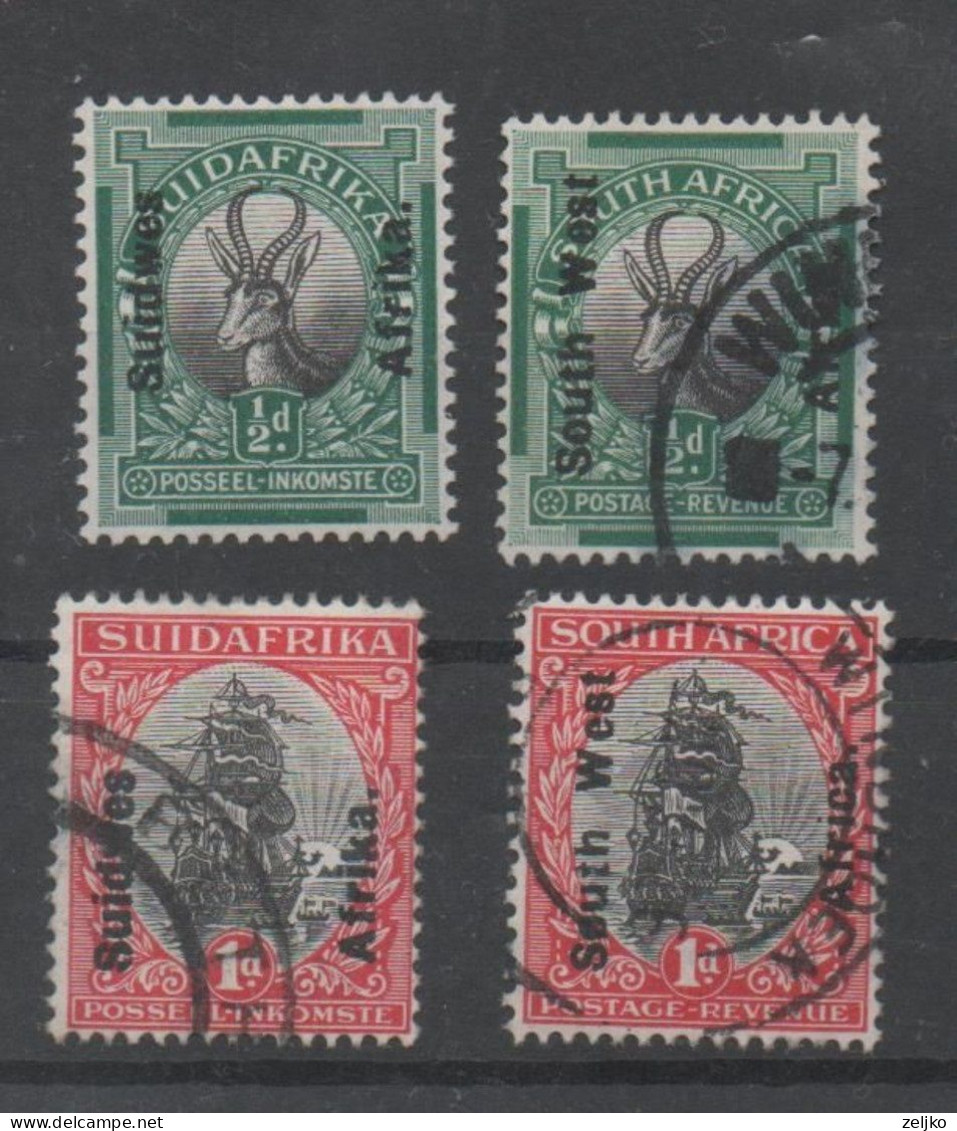 South West Africa, SWA, 1 MH+3 Used, 1924, Michel 81 - 84 - Südwestafrika (1923-1990)