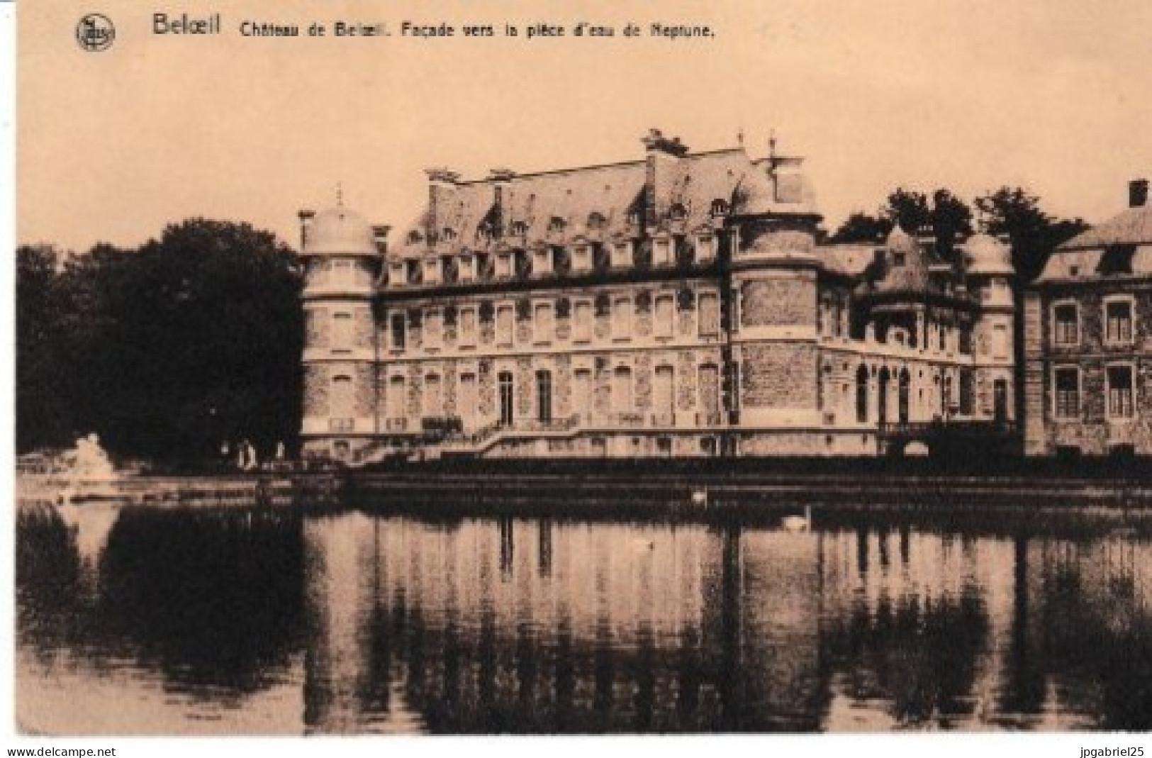 LAP Beloeil Chateau Facade Vers La Piece D Eau De Neptune - Belöil