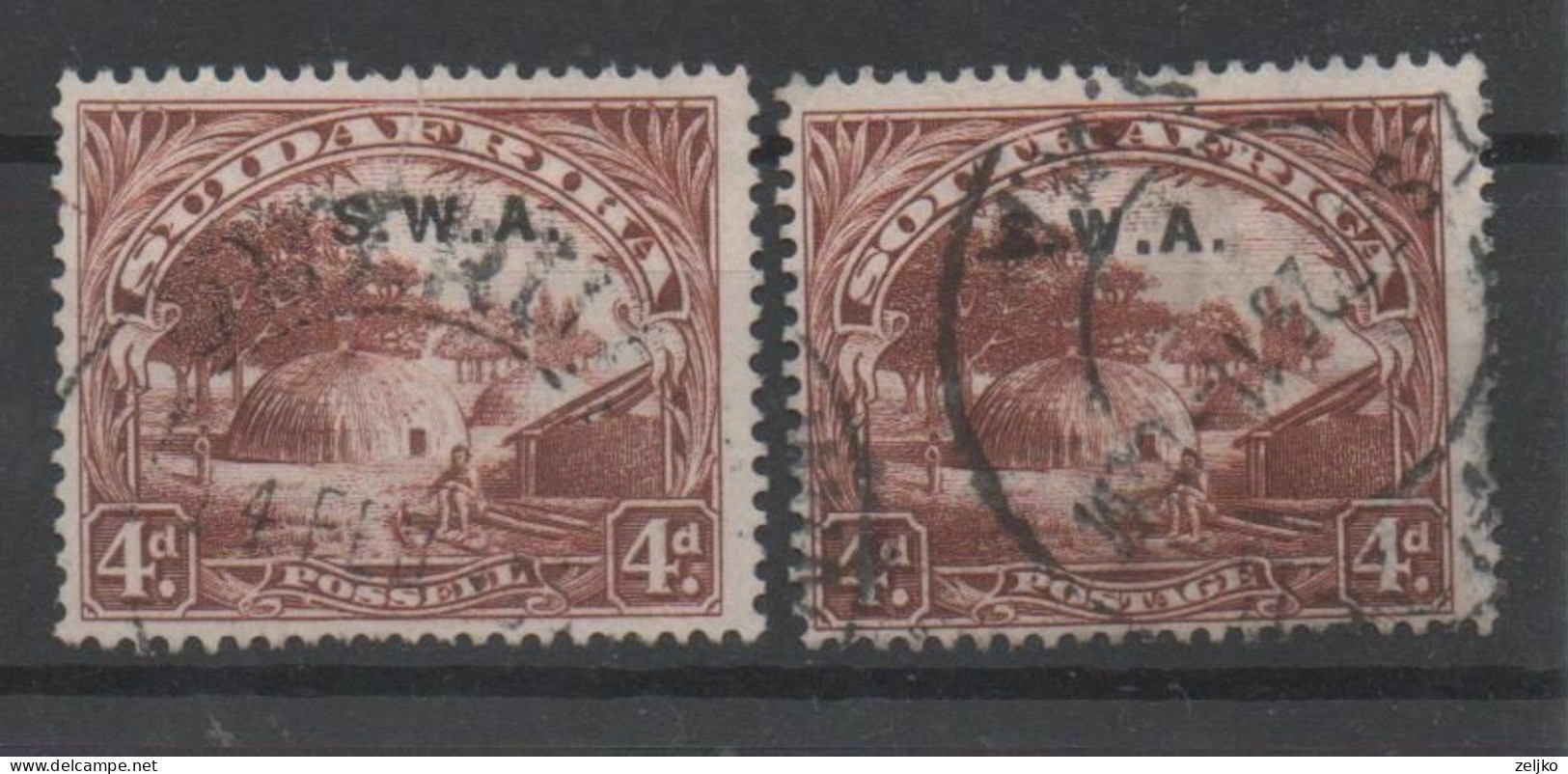 South West Africa, SWA, Used, 1927, Michel 120, 121 - Zuidwest-Afrika (1923-1990)