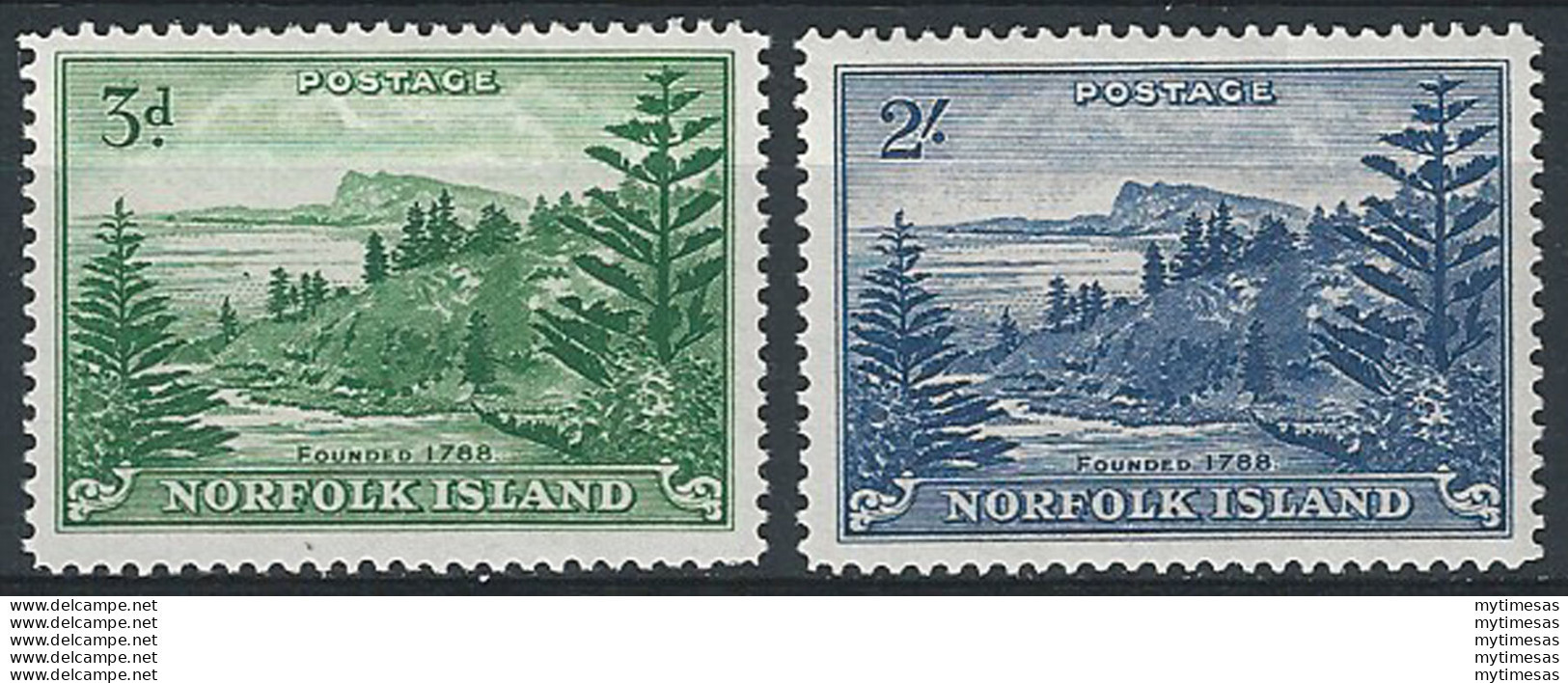 1959 Norfolk Islands Ball Bay 2v. MNH SG N. 6a+12a - Sonstige & Ohne Zuordnung