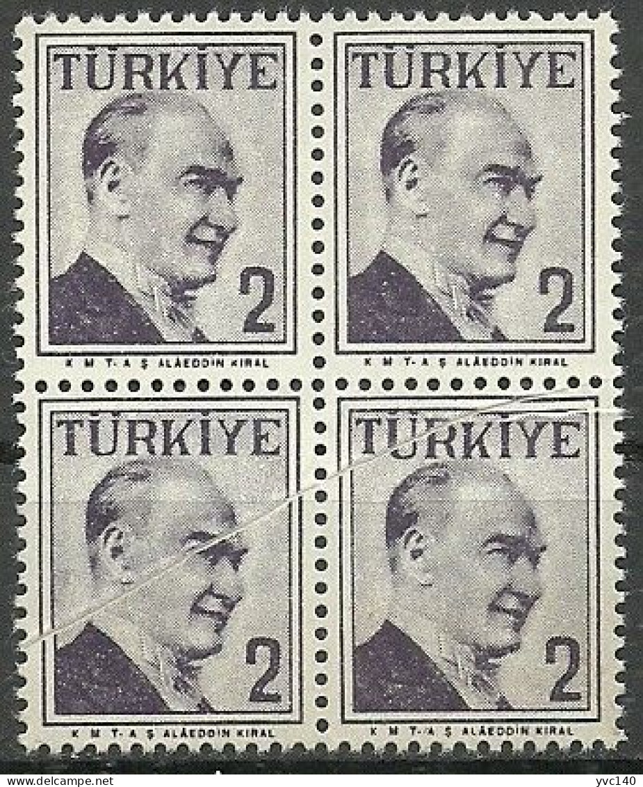 Turkey; 1957 Regular Postage Stamp 2 K. "Pleat ERROR" - Unused Stamps