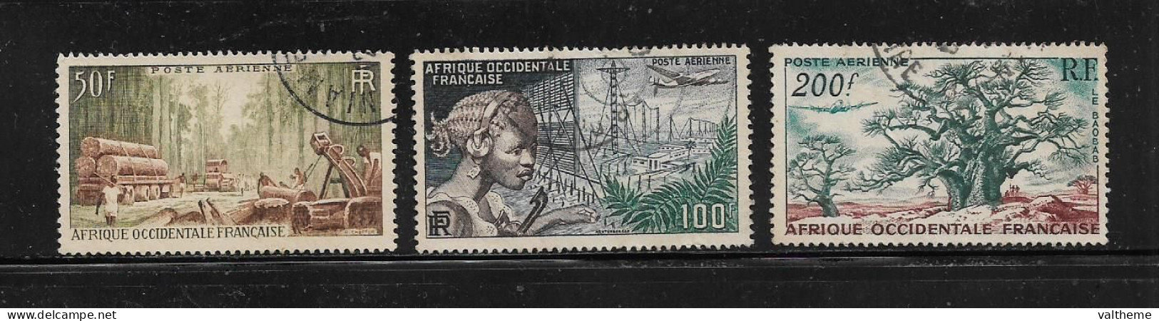 A.O.F  ( DIV - 441 )   1954   N° YVERT ET TELLIER  POSTE AERIENNE   N°  18/20 - Used Stamps