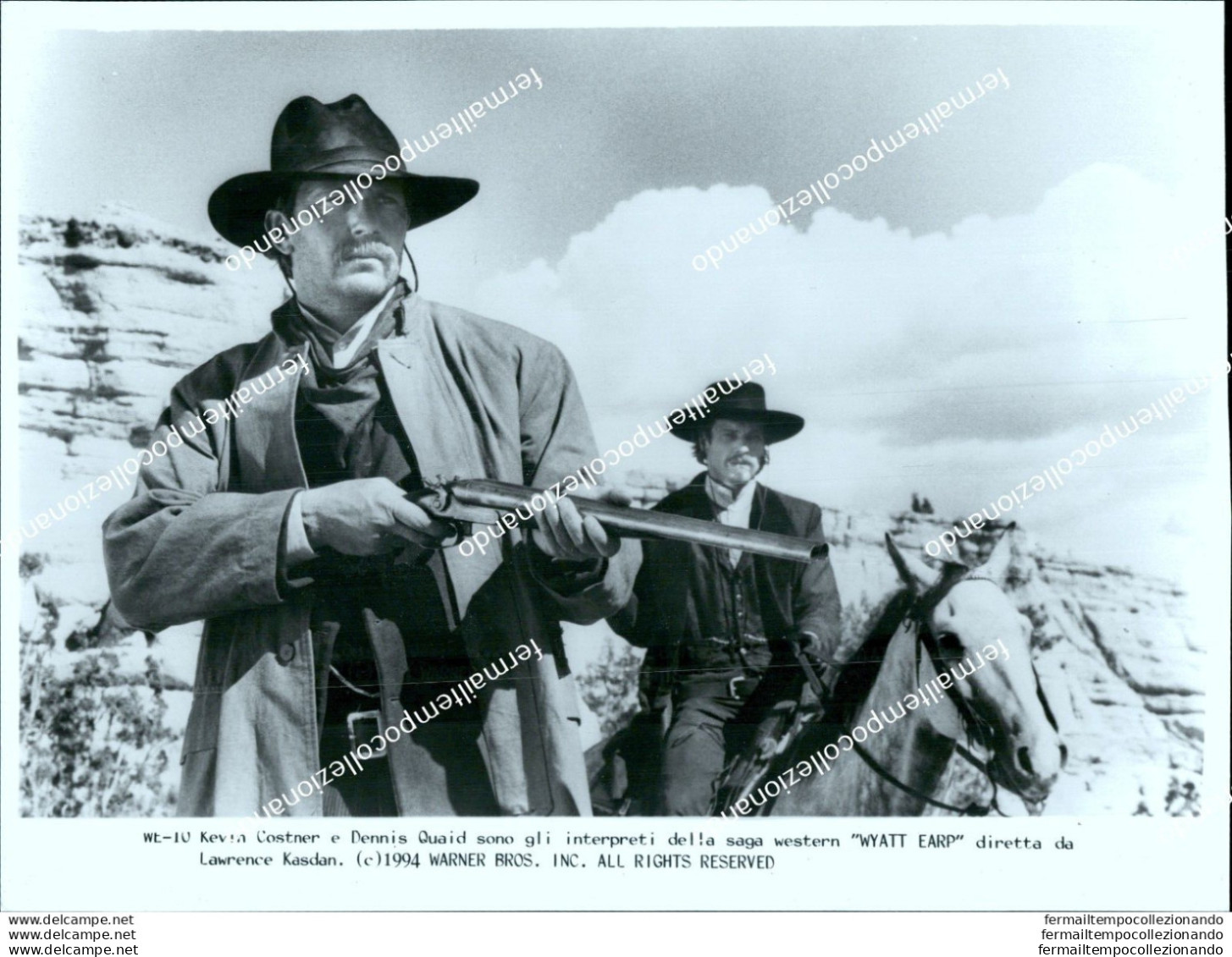 Bn14 Foto Originale 1994 Kevin Costner E Dennis  Quaid  Wyatt Earp Movie Cinema - Otros & Sin Clasificación