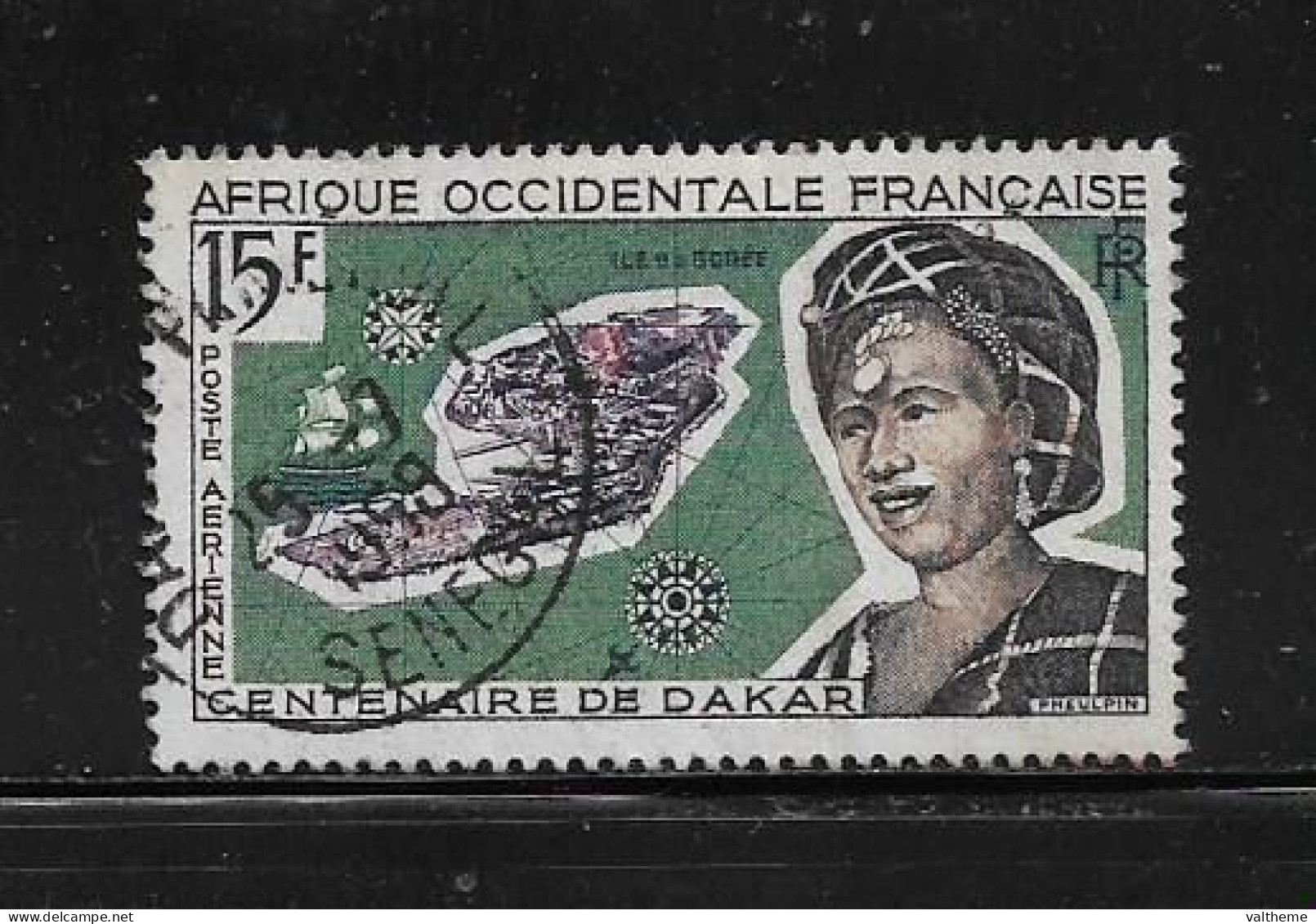 A.O.F  ( DIV - 444 )   1958   N° YVERT ET TELLIER  POSTE AERIENNE   N°  22 - Usati