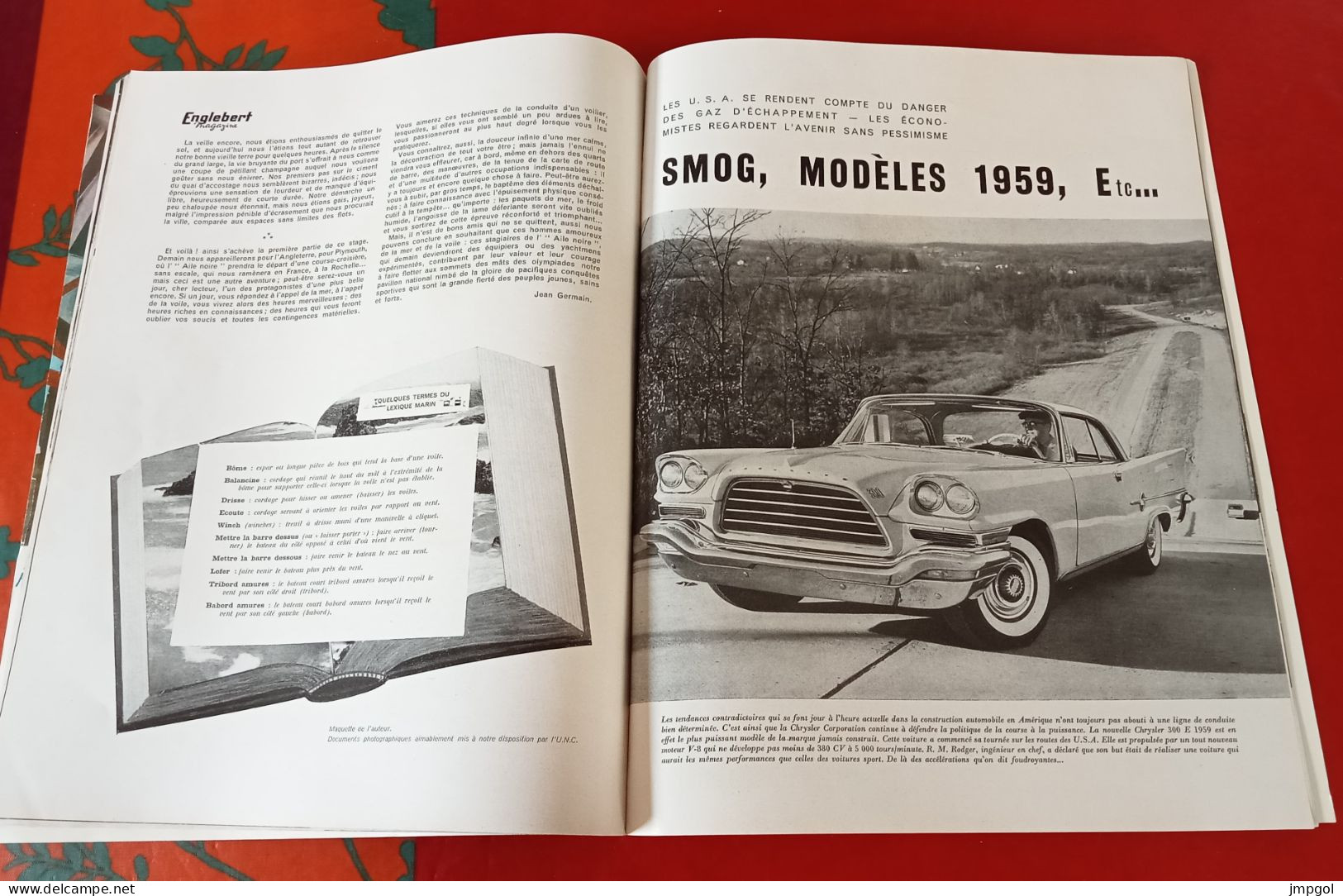 Englebert Magazine n°99 1959 Forez Bourbonnais Renault Floride Estafette Usine Gaz Lacq Pont Tancarville moteur Diesel