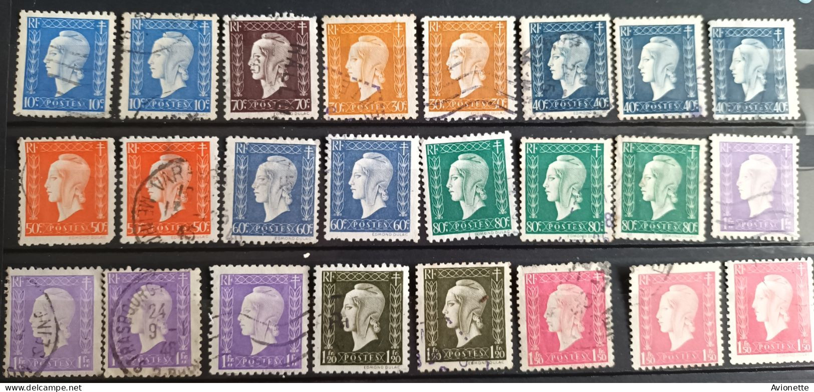 France Marianne De Dulac 1945 (43 Timbres) - Usados