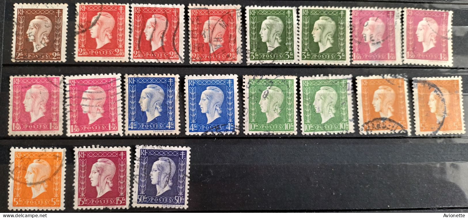 France Marianne De Dulac 1945 (43 Timbres) - Used Stamps