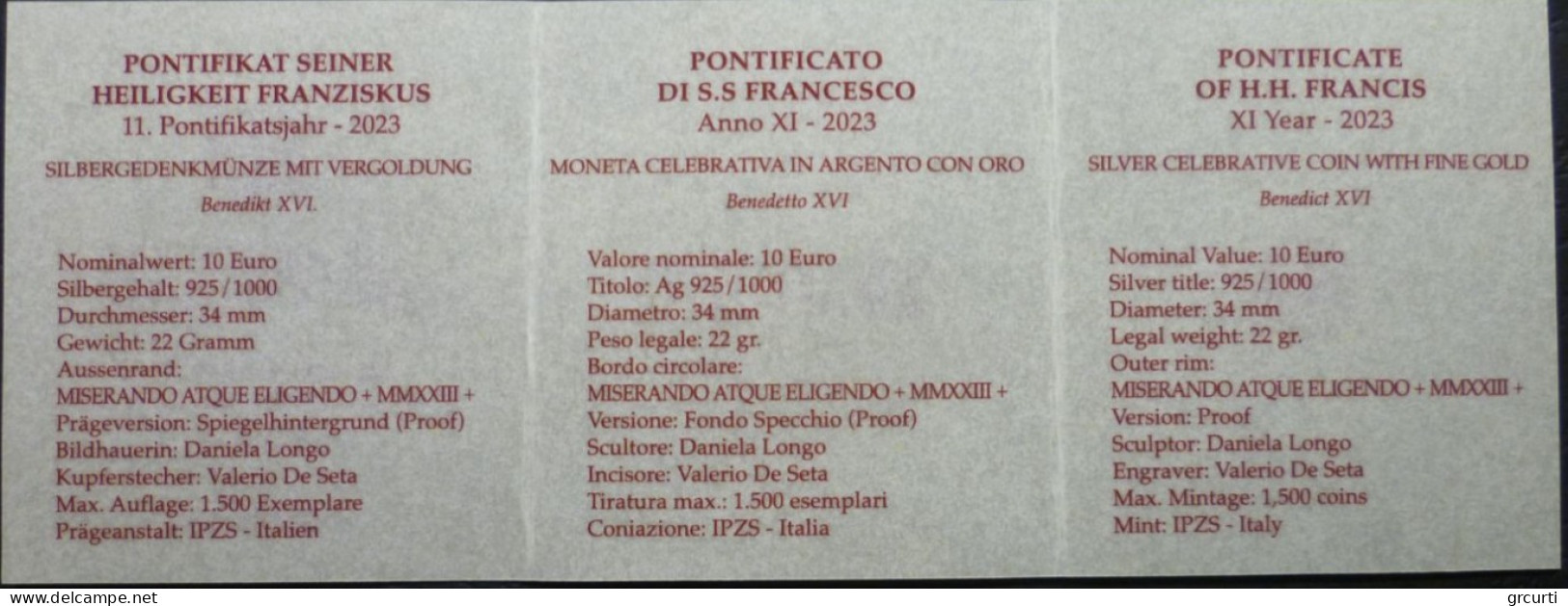 Vaticano - 10 Euro 2023 - Benedetto XVI - UC# 314