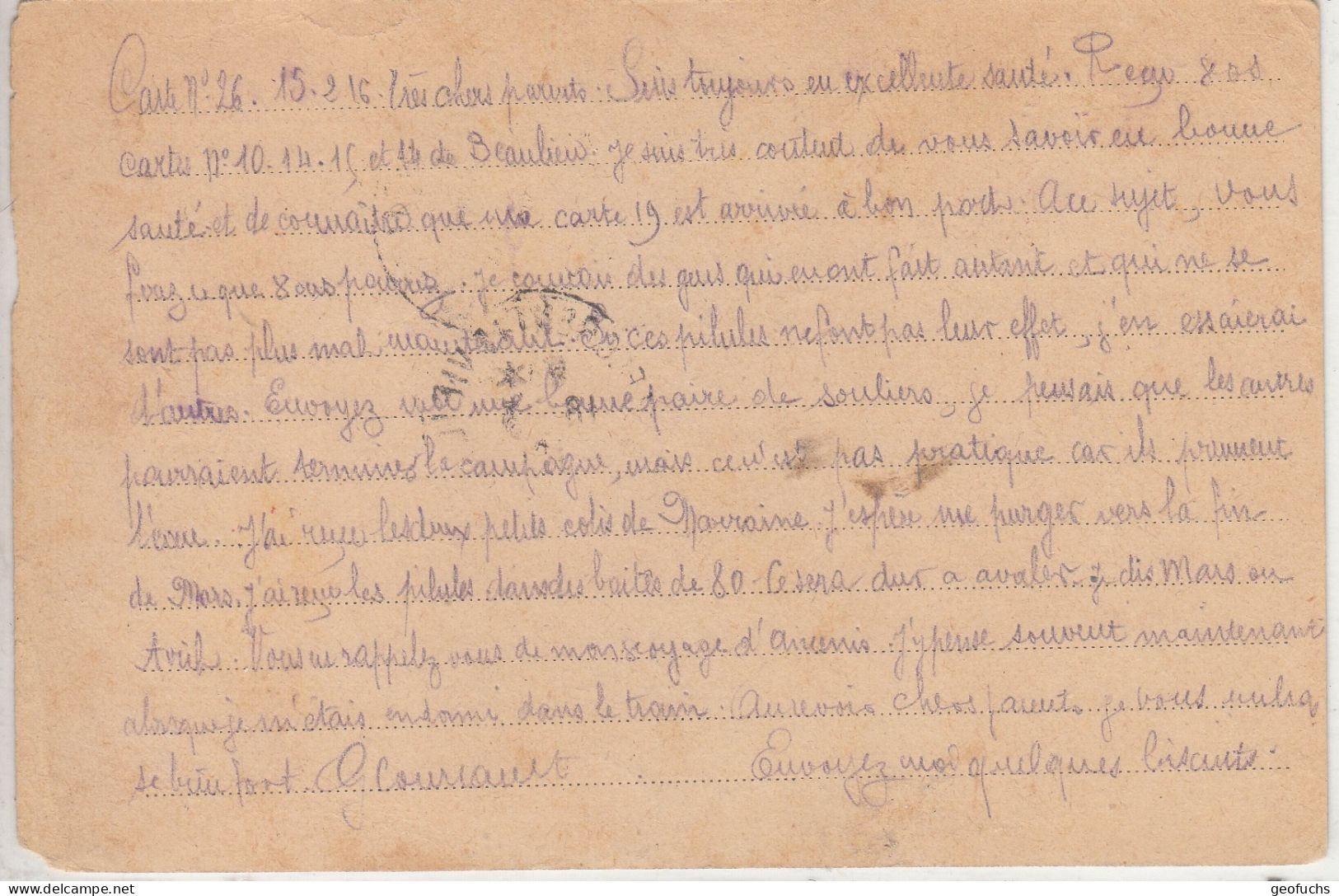 Carte Allemande En Franchise Pour Prisonnier Français,camp MÜNSTER Lager 2(Westphalie), 16.3.16 - Guerre De 1914-18