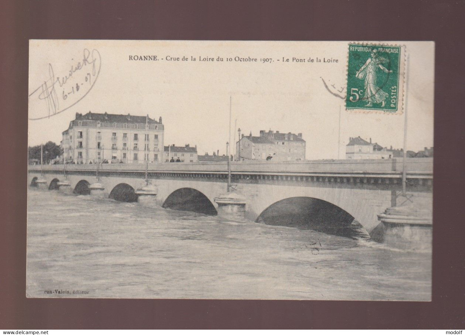 CPA - 42 - Roanne - Crue De La Loire Du 10 Octobre 1907 - Le Pont De La Loire - Circulée En 1907 - Roanne
