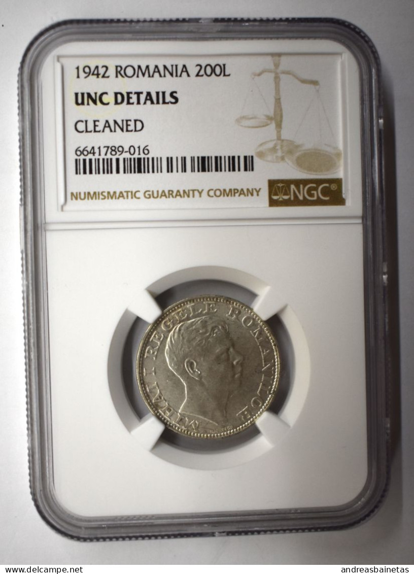 Coins ROMANIA: 200 Lei (1942) In Silver (0,835) - Rumänien