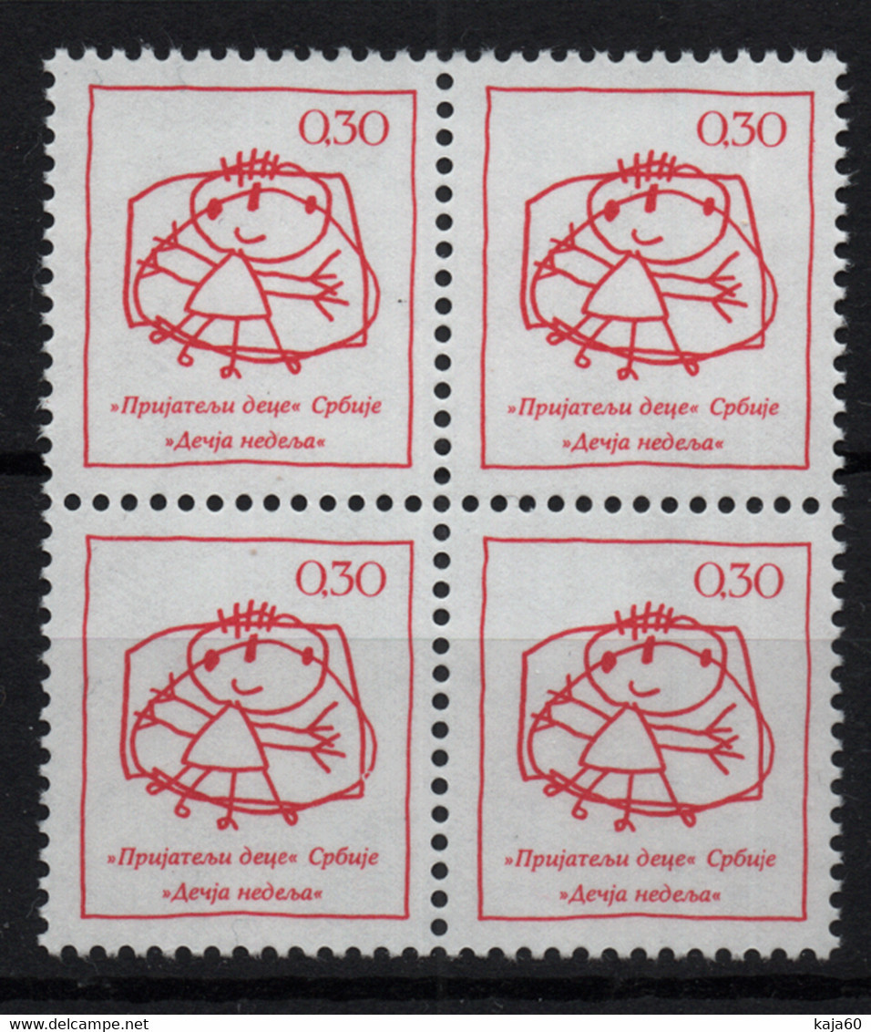 3701 Yugoslavia 1990 Children's Week, Block Of 4 MNH - Unused Stamps