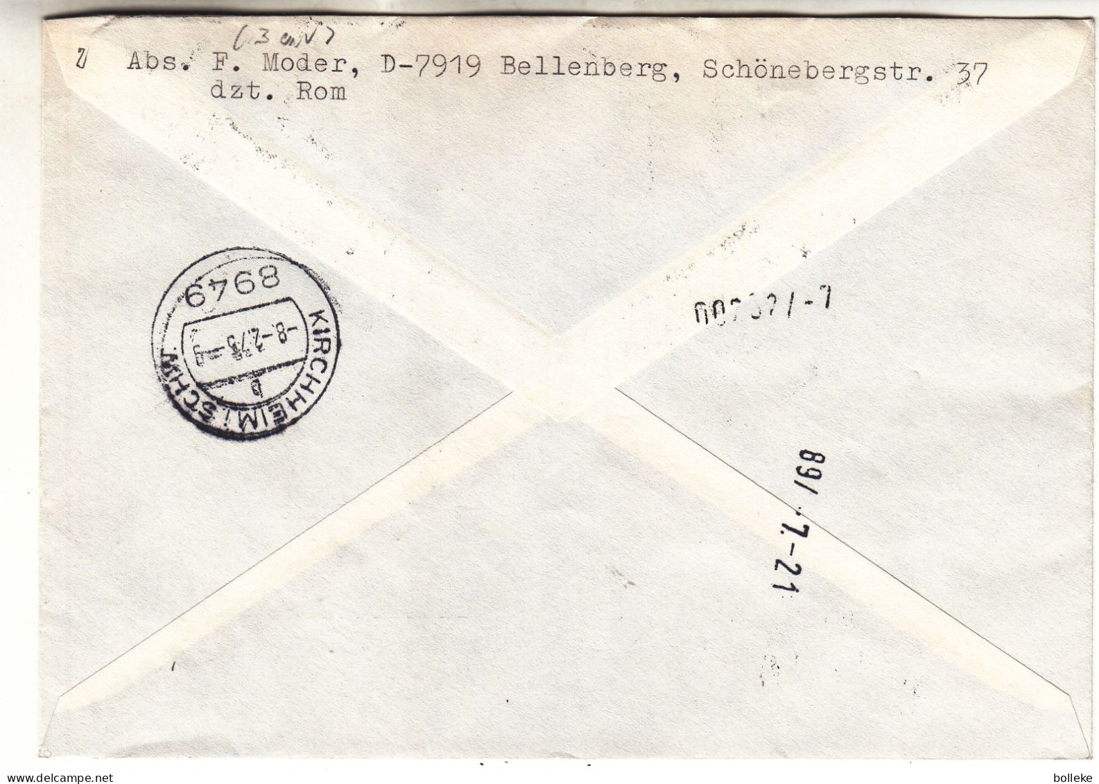 Vatican - 3 Lettres De 1975 - Oblit Poste Vaticane - Exp Vers Kirchheim - - Storia Postale