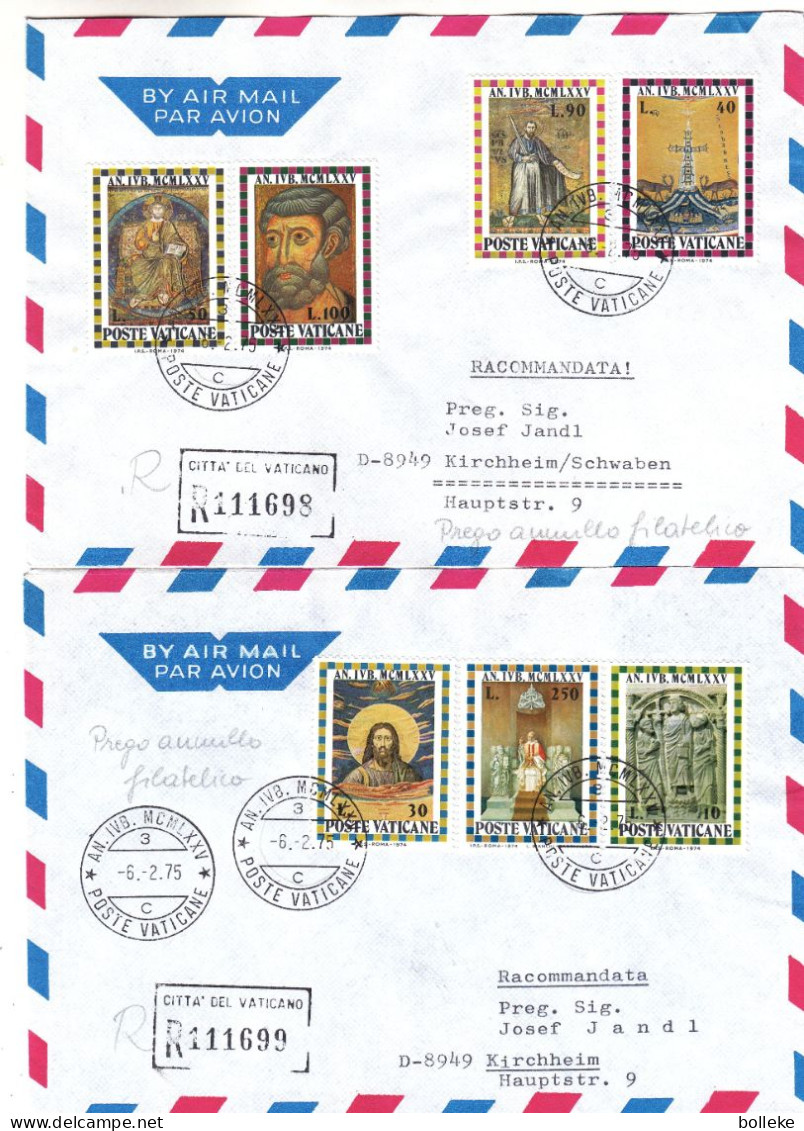 Vatican - 3 Lettres De 1975 - Oblit Poste Vaticane - Exp Vers Kirchheim - - Brieven En Documenten