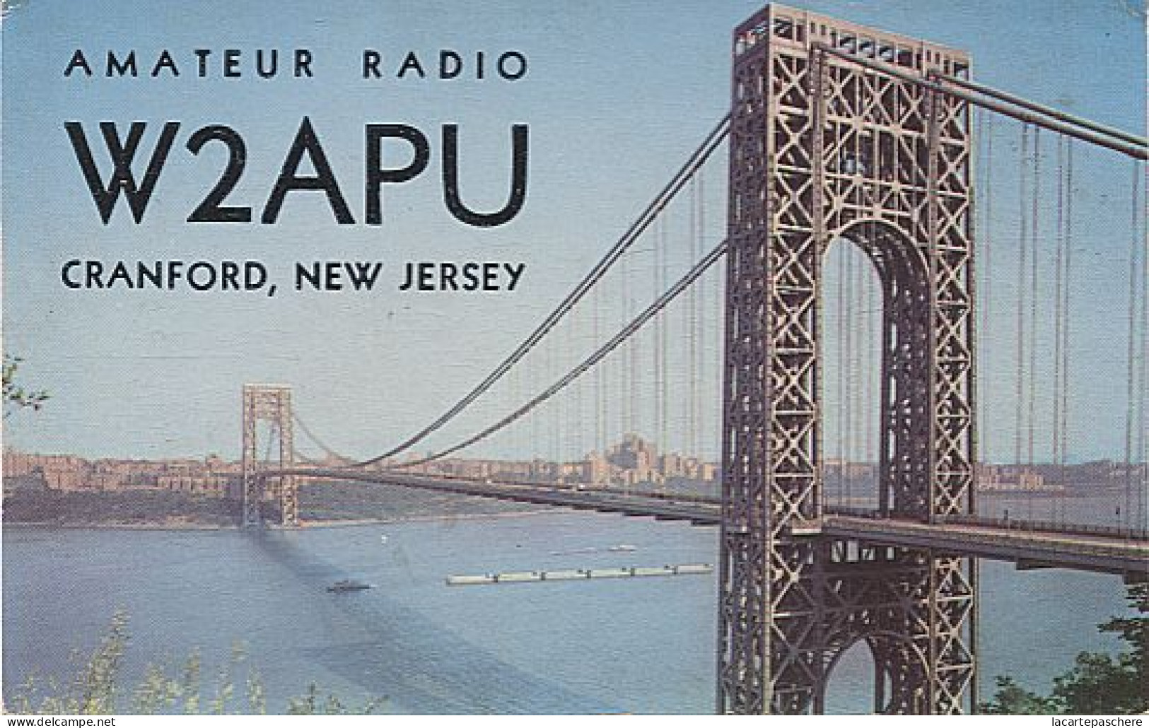X120961 CARTE QSL RADIO AMATEUR W2APU USA U. S. A . UNITED STATES OF AMERICA CRANFORD NEW JERSEY EN 1953 - Radio Amateur