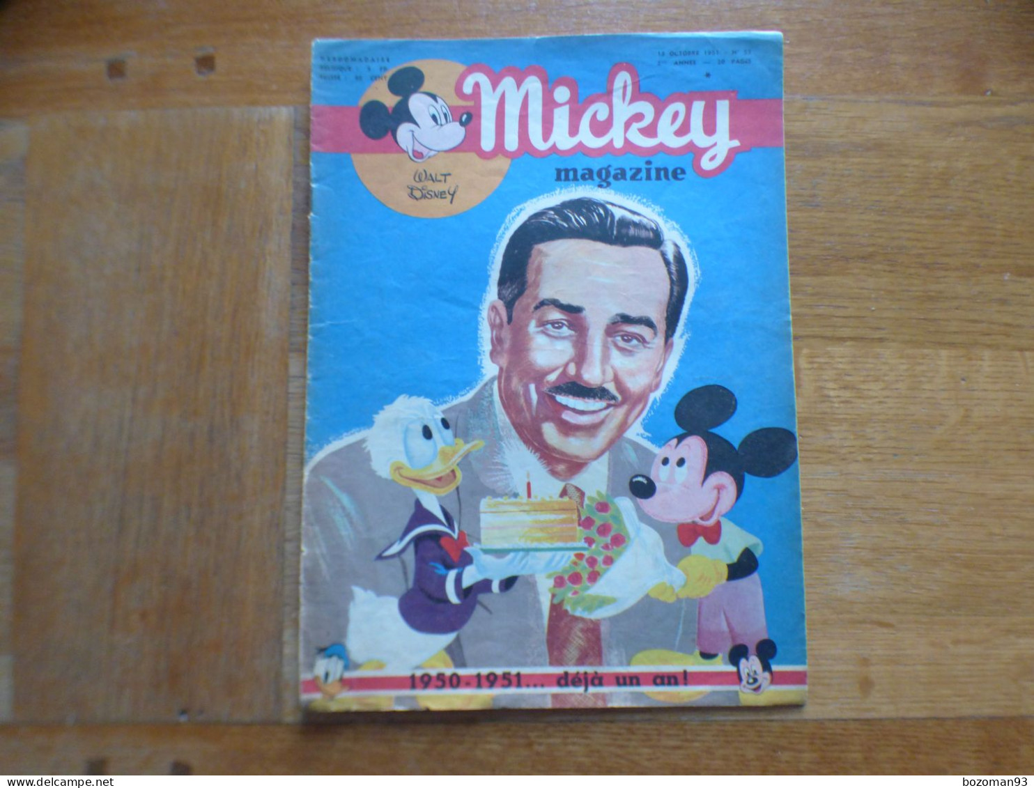 JOURNAL MICKEY BELGE  N° 53  Du 13/10/1951  COVER WALT DISNEY MICKEY ET DONALD + BLANCHE NEIGE - Journal De Mickey