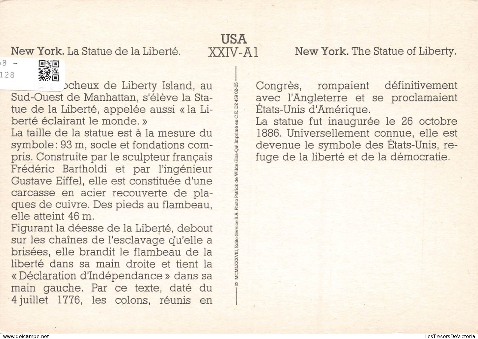 ETATS-UNIS - USA - New York - La Statue De La Liberté - Vue Générale - Carte Postale - Statue Of Liberty